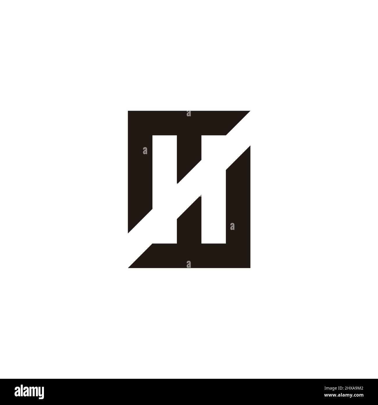 letter ht abstract negative space logo vector Stock Vector