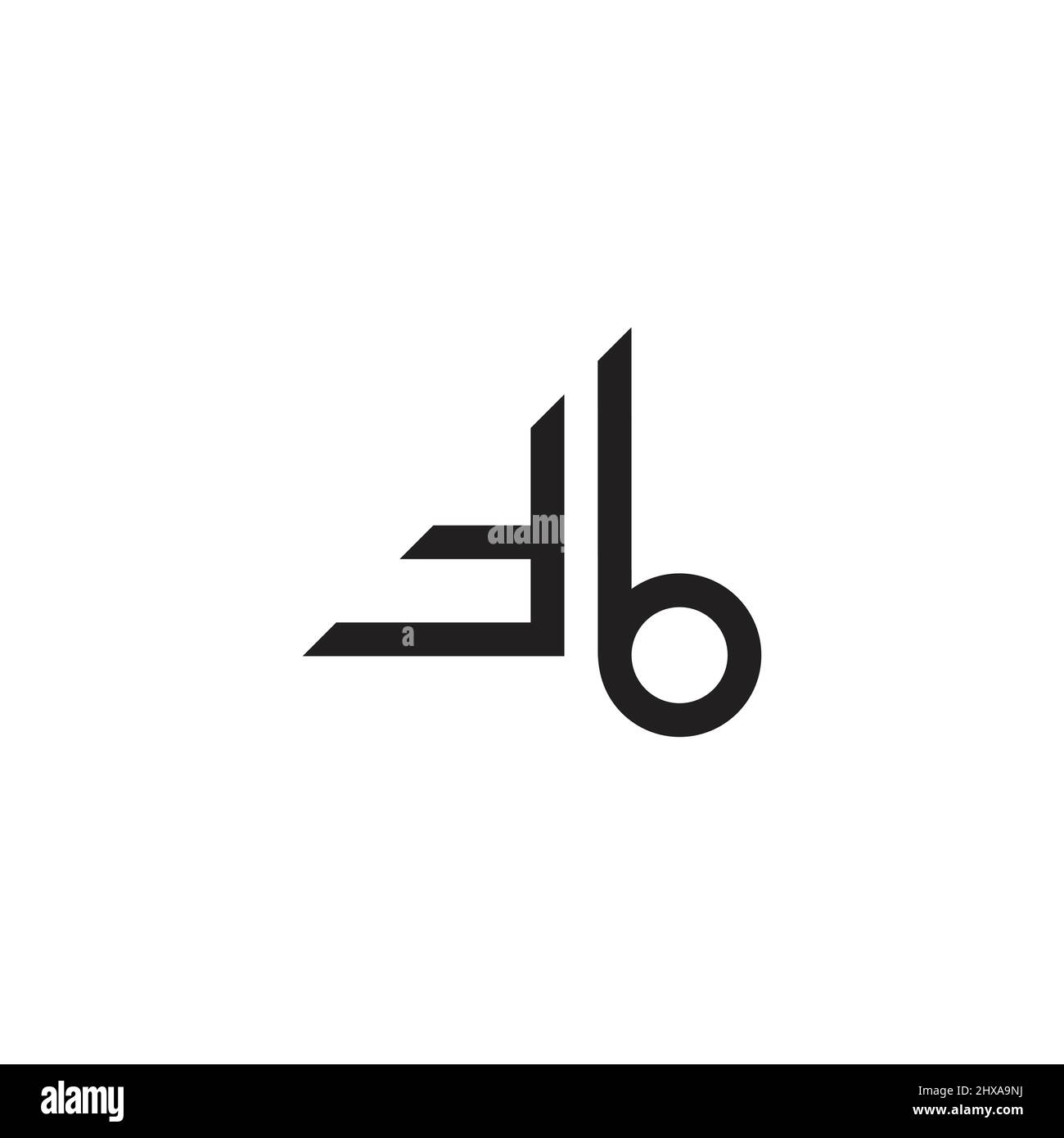 letter tb abstract lowercase geometric logo vector Stock Vector