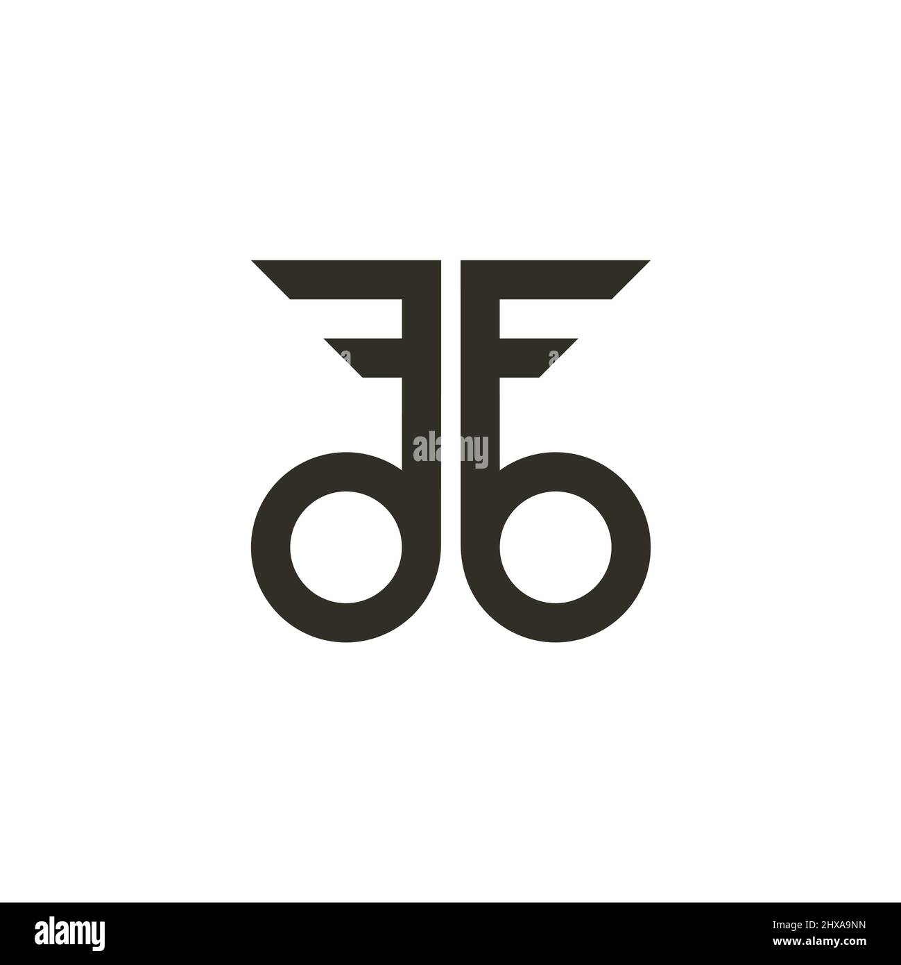 letter db key symbol simple symmetric logo vector Stock Vector