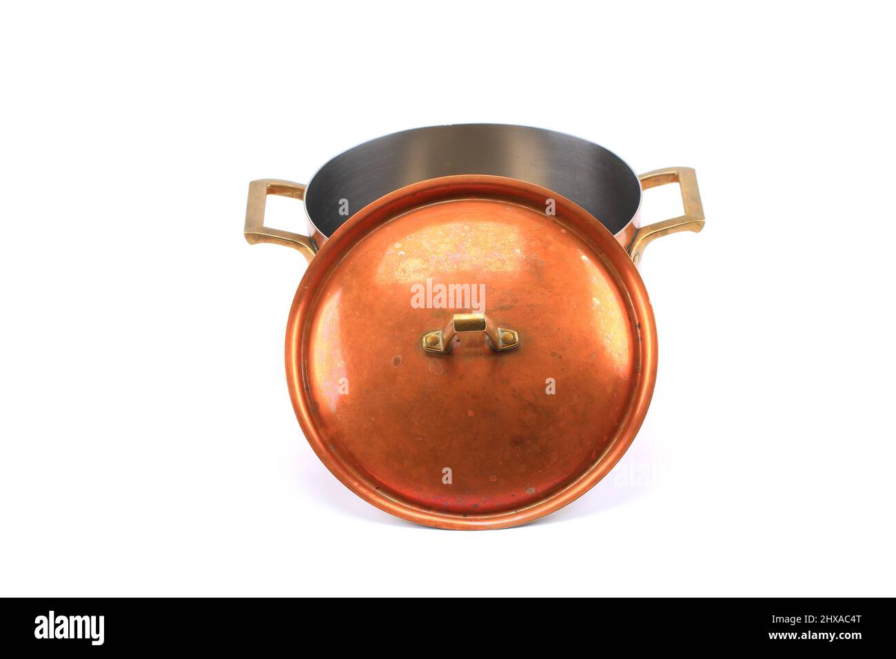 Copper Pot Isolated on White Background Stock Photo Alamy