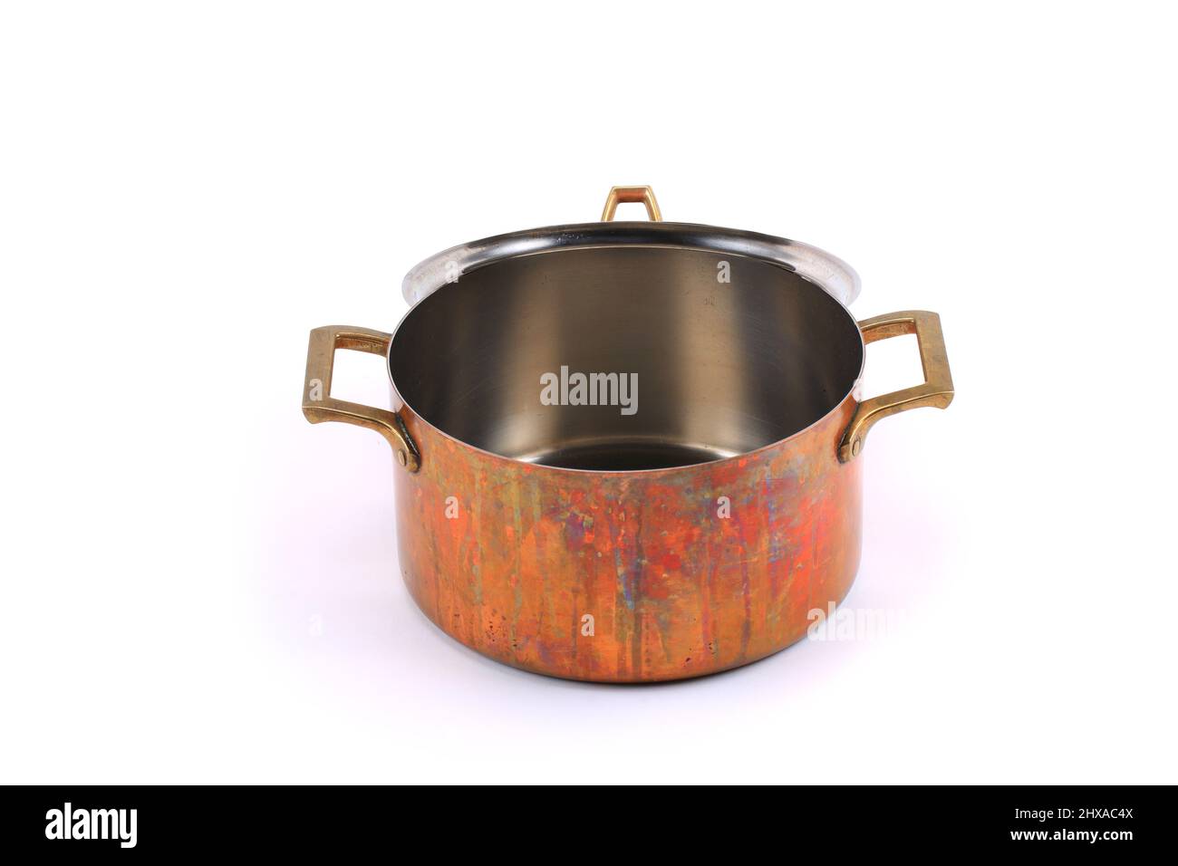 Copper Pot Isolated on White Background Stock Photo - Alamy