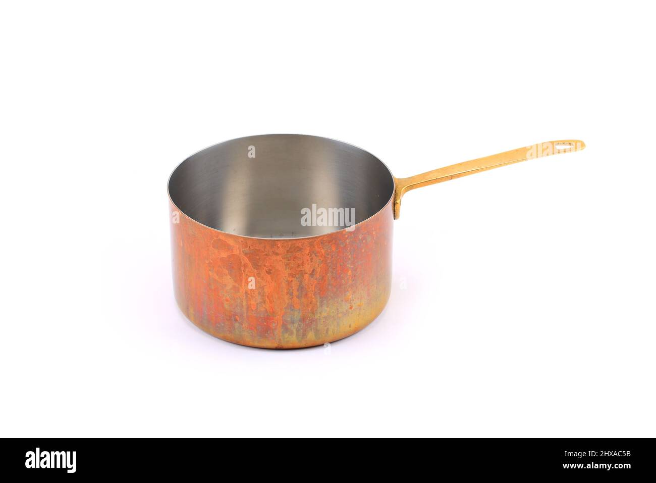 Copper Pot Isolated on White Background Stock Photo - Alamy