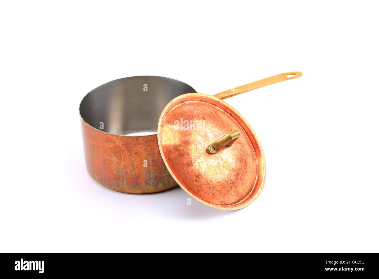 Copper Pot Isolated on White Background Stock Photo - Alamy