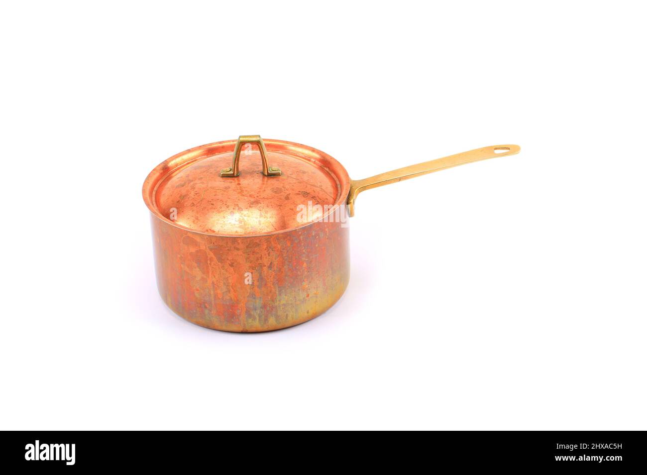 Copper Pot Isolated on White Background Stock Photo - Alamy