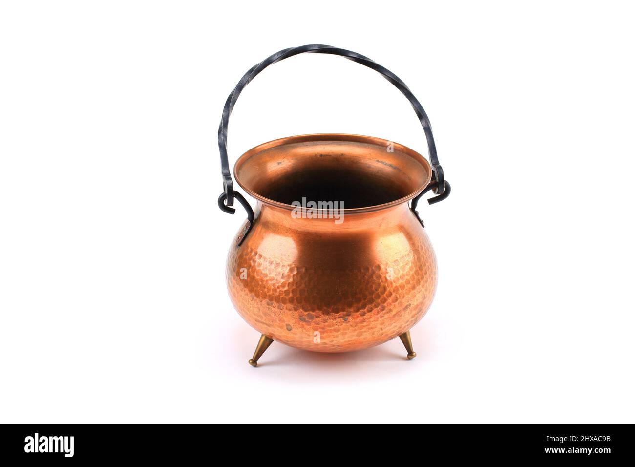 Copper Pot Isolated on White Background Stock Photo - Alamy