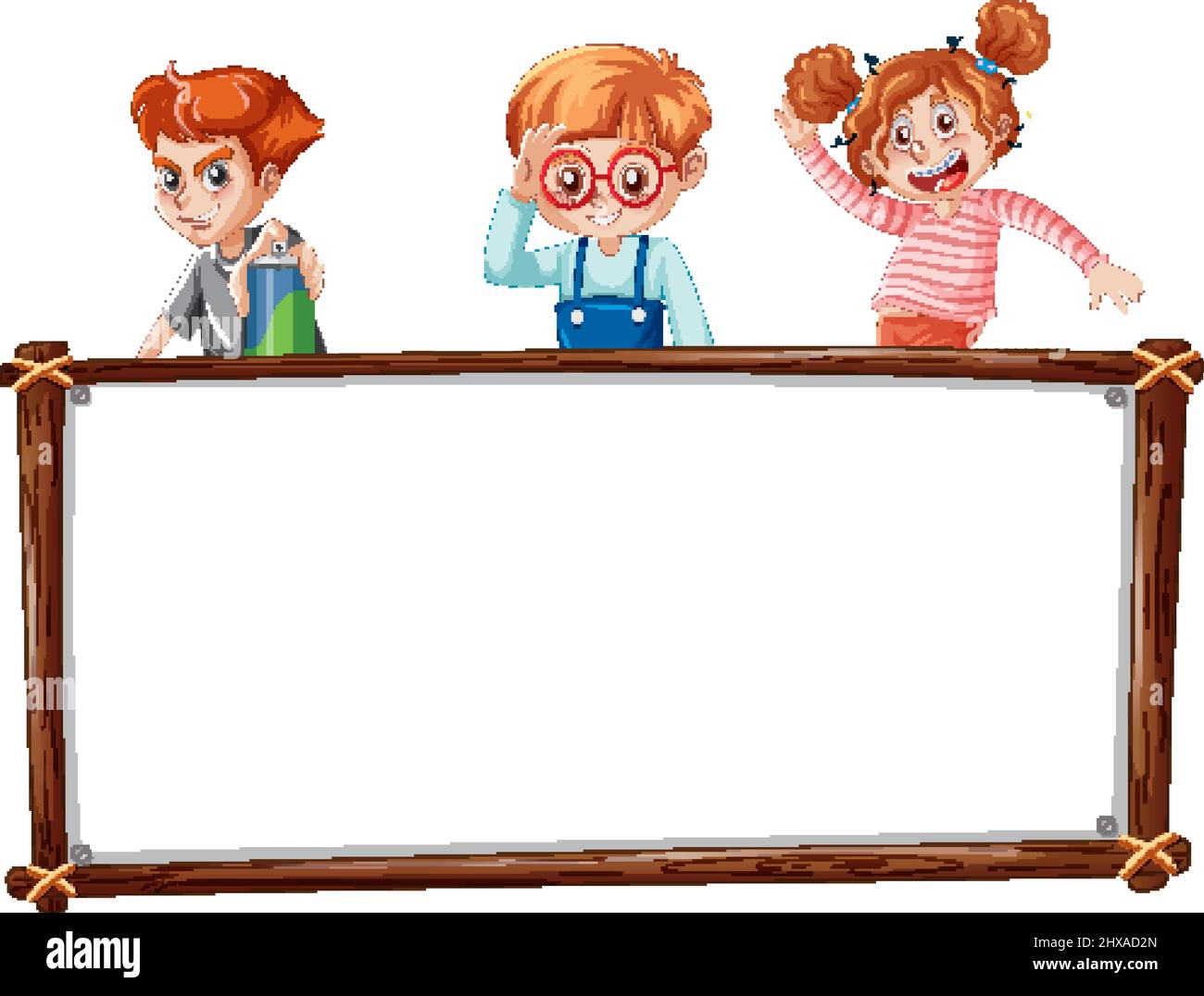 Board template with happy kids illustration Stock Vector Image & Art ...