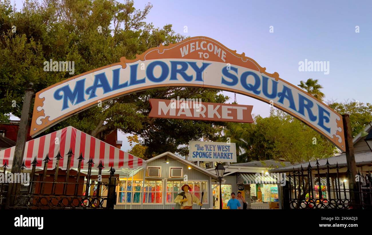 Mallory Square in Key West is a popular market place - KEY WEST, UNITED STATES - FEBRUARY 20, 2022 Stock Photo