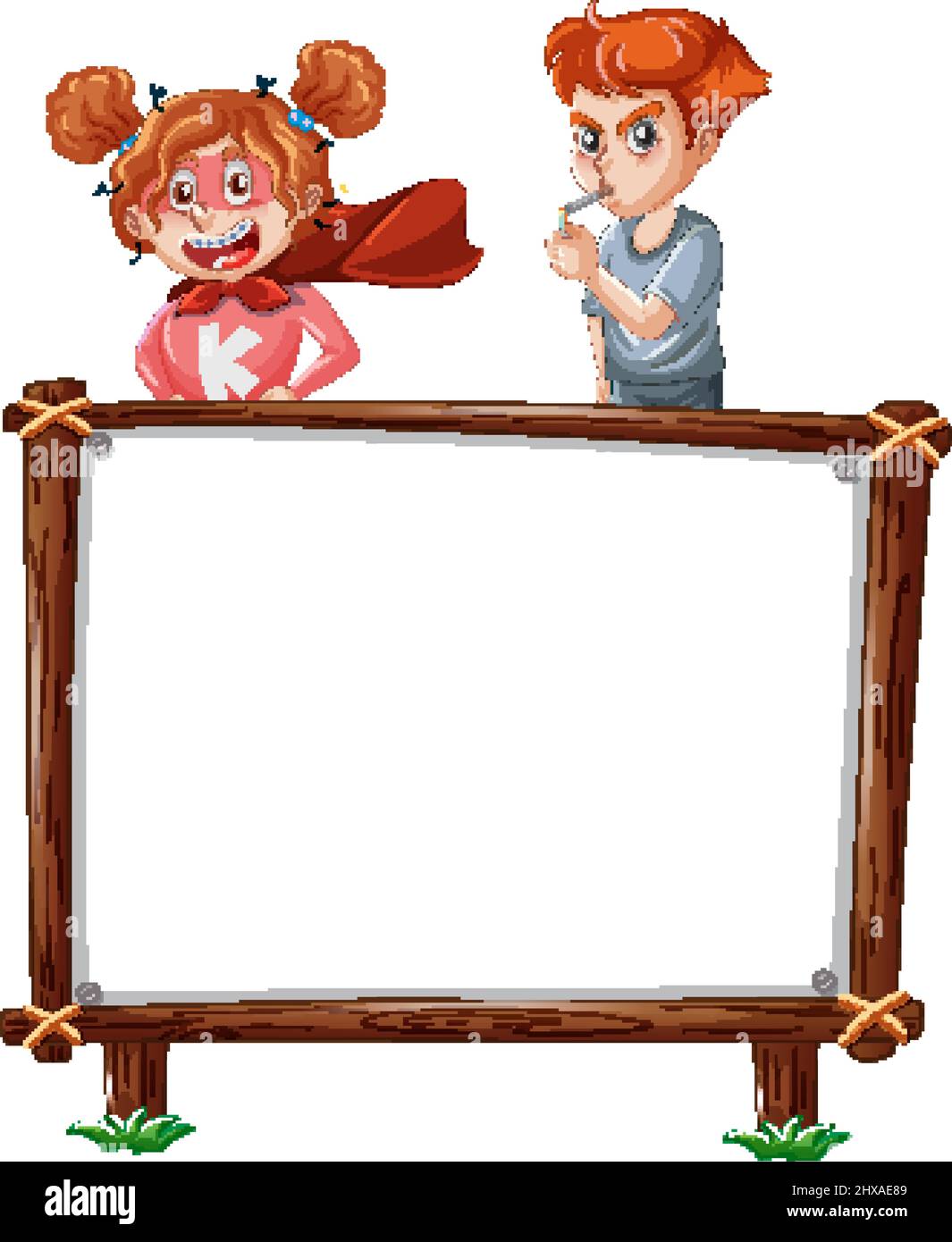 Board template with happy kids illustration Stock Vector Image & Art ...