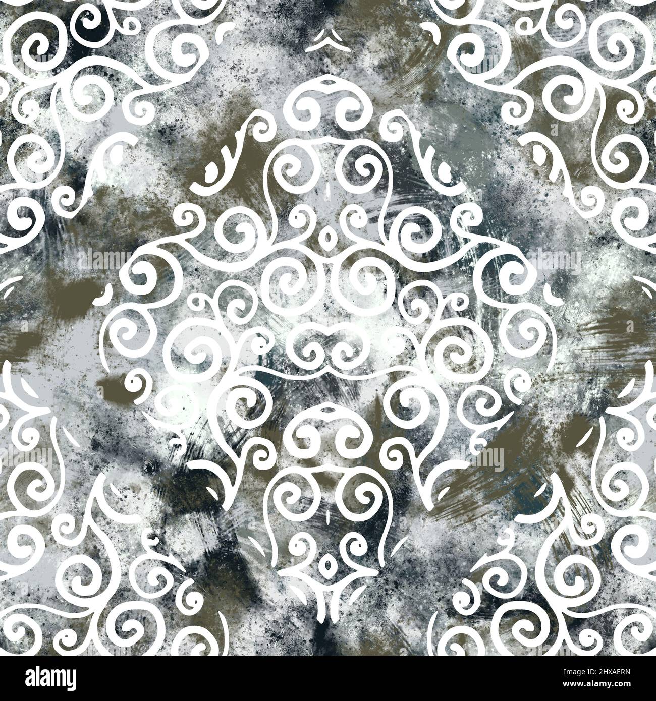 Seamless neutral and white grungy classic abstract surface pattern ...