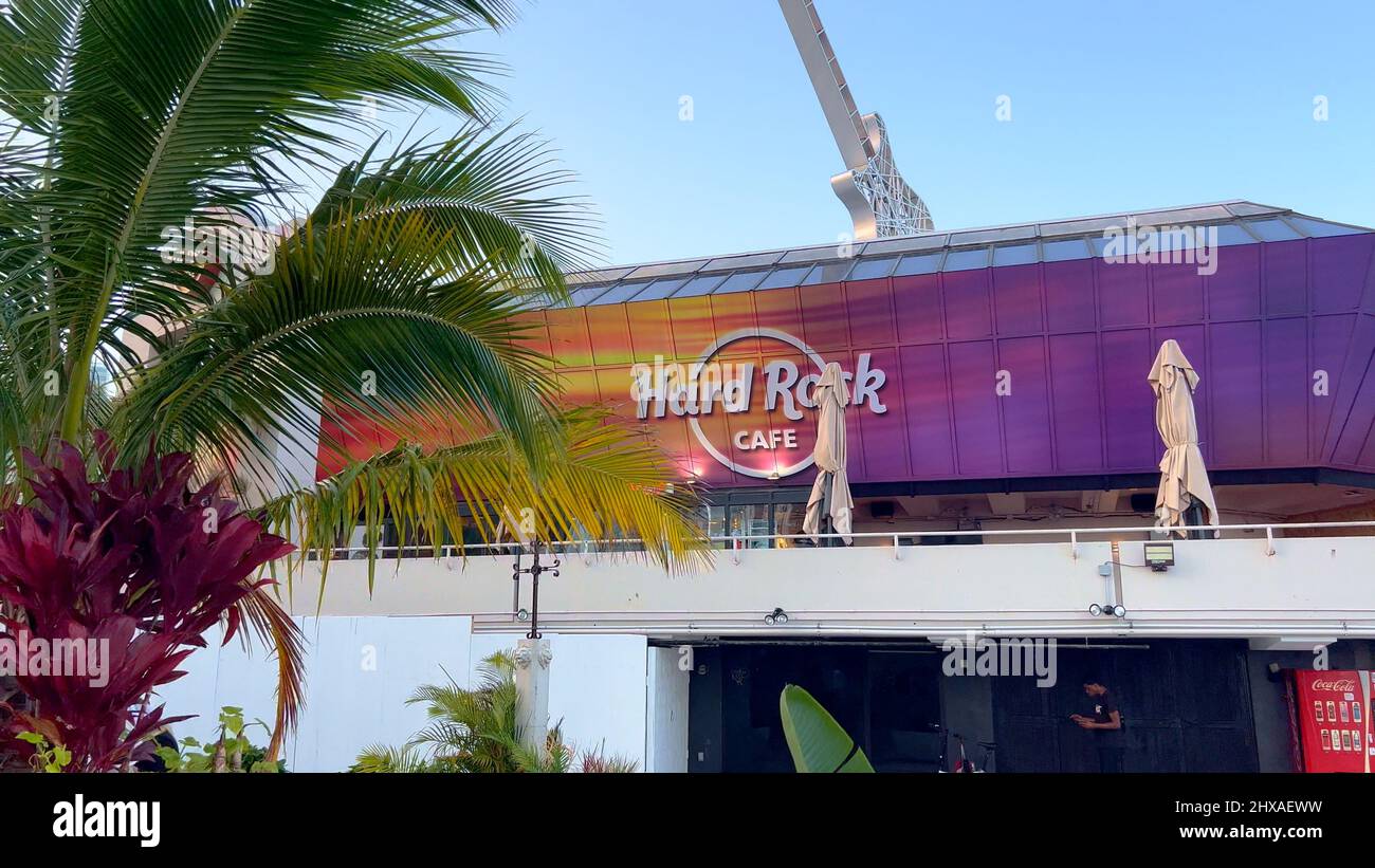 Hard Rock Miami restaurant at Bayside Marketplace - MIAMI, UNITED STATES - FEBRUARY 20, 2022 Stock Photo