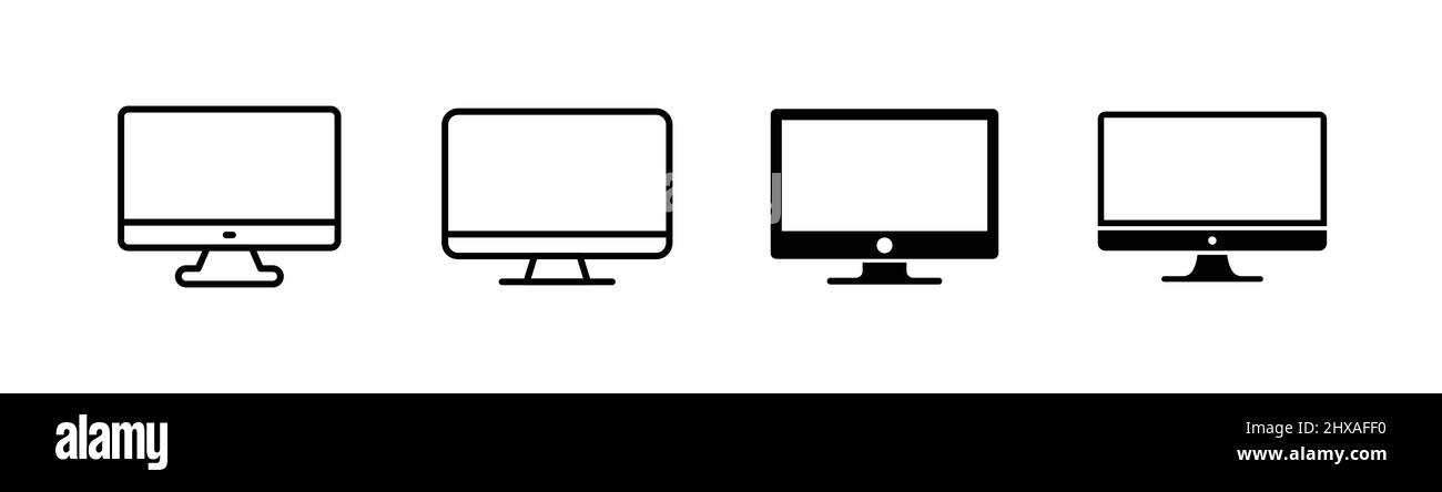 Monitor computer icon design element suitable for website, print design or app Stock Vector
