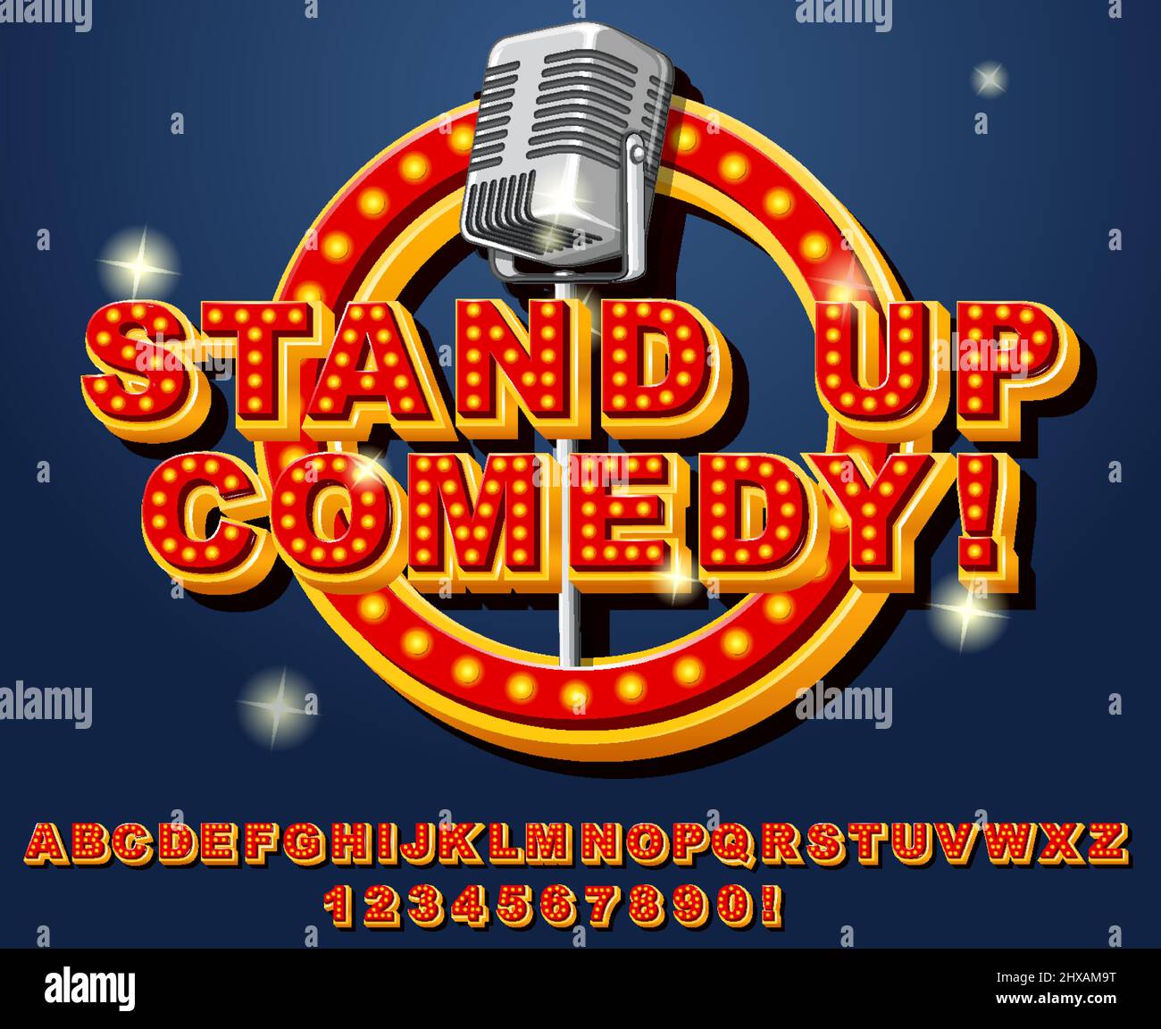 A set of English alphabet game show style illustration Stock Vector