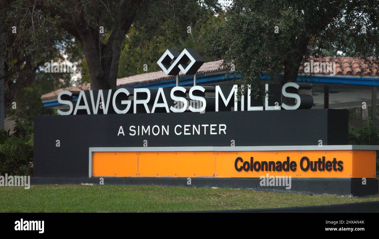 Sawgrass Mills Shopping and Outlet Center - FT Lauderdale, FLORIDA - FEBRUARY 14, 2022 Stock Photo