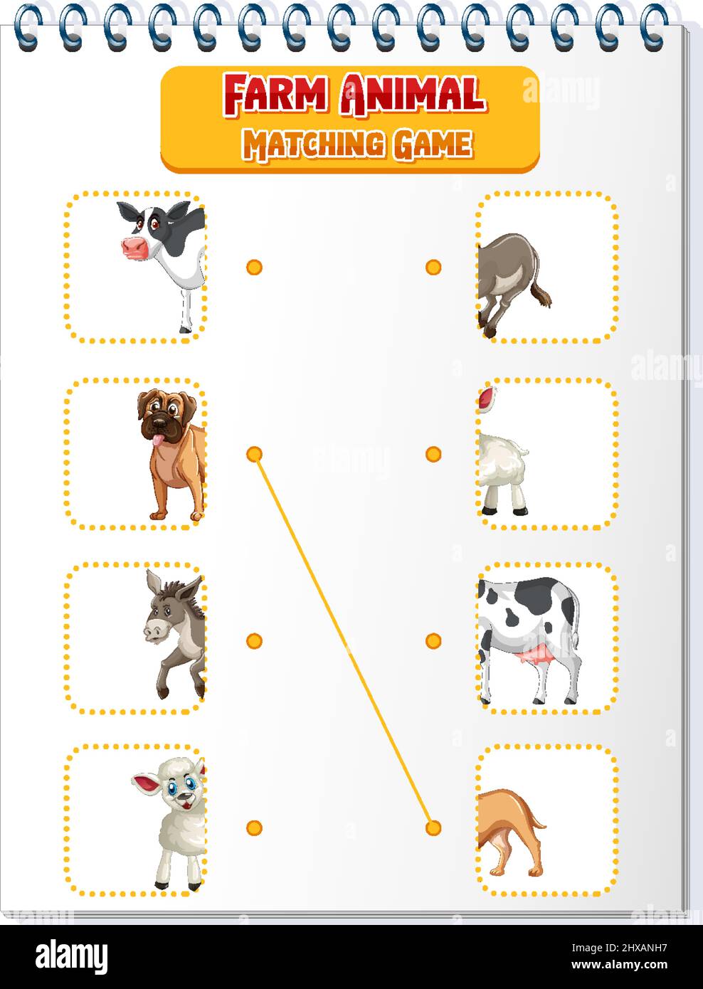 Farm Animal Matching Game illustration Stock Vector Image & Art - Alamy