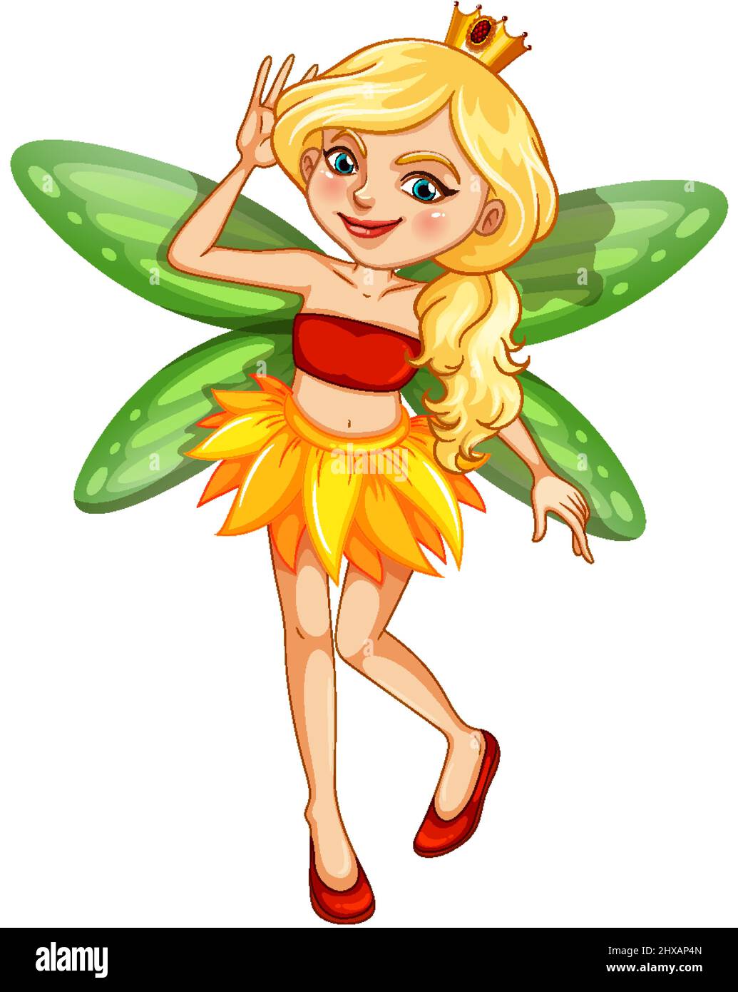 Beautiful fairy girl cartoon character illustration Stock Vector Image ...