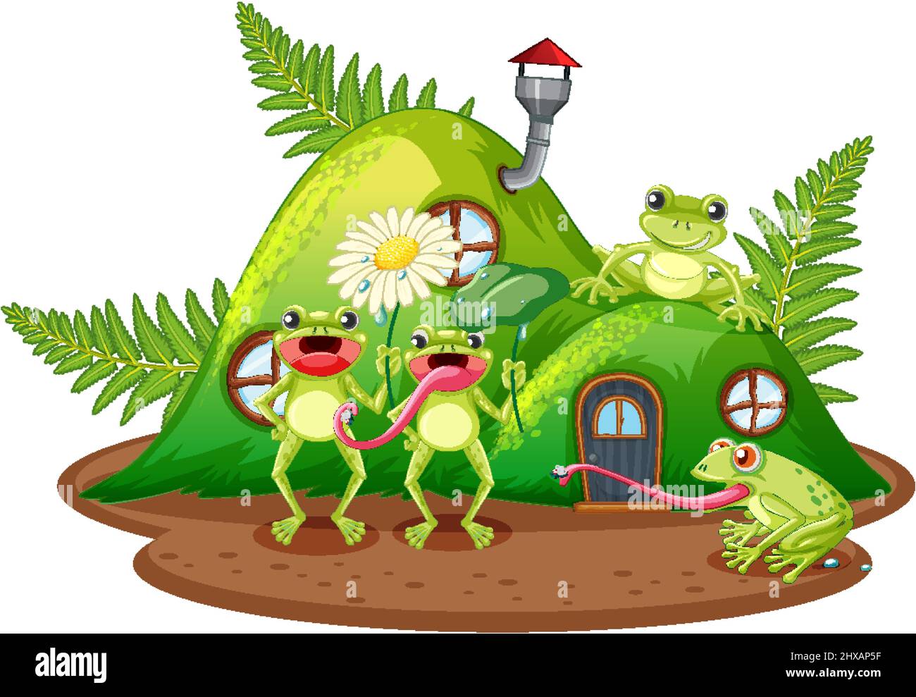 Frog living in nature illustration Stock Vector Image & Art - Alamy