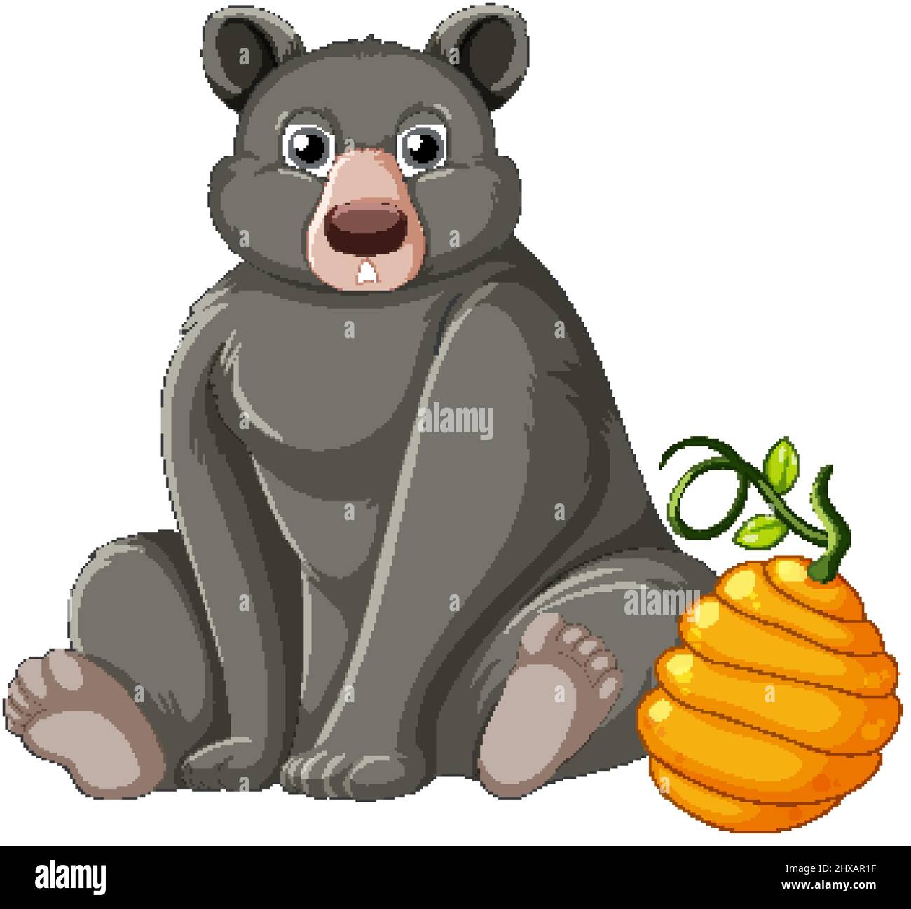 A big black brown bear on white background illustration Stock Vector ...