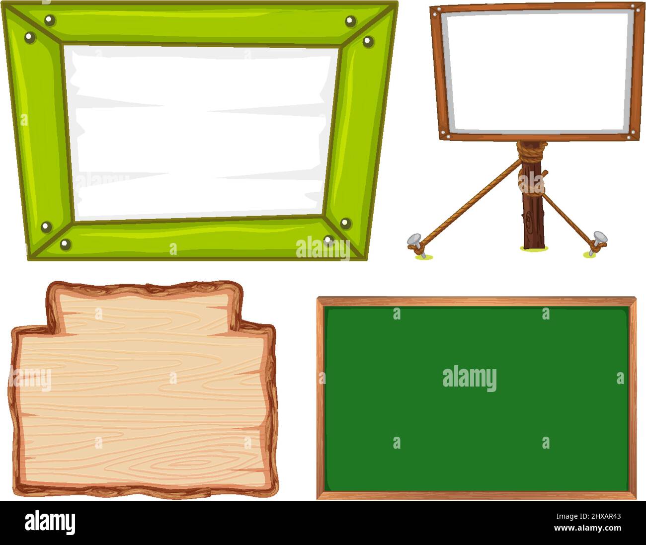 Set of wooden sign banner illustration Stock Vector Image & Art - Alamy