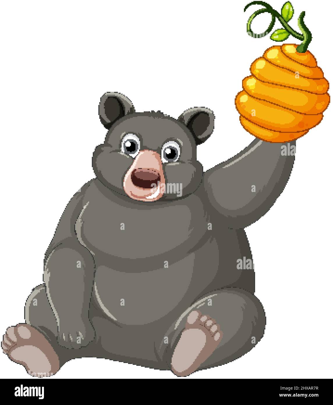 A big black brown bear on white background illustration Stock Vector ...