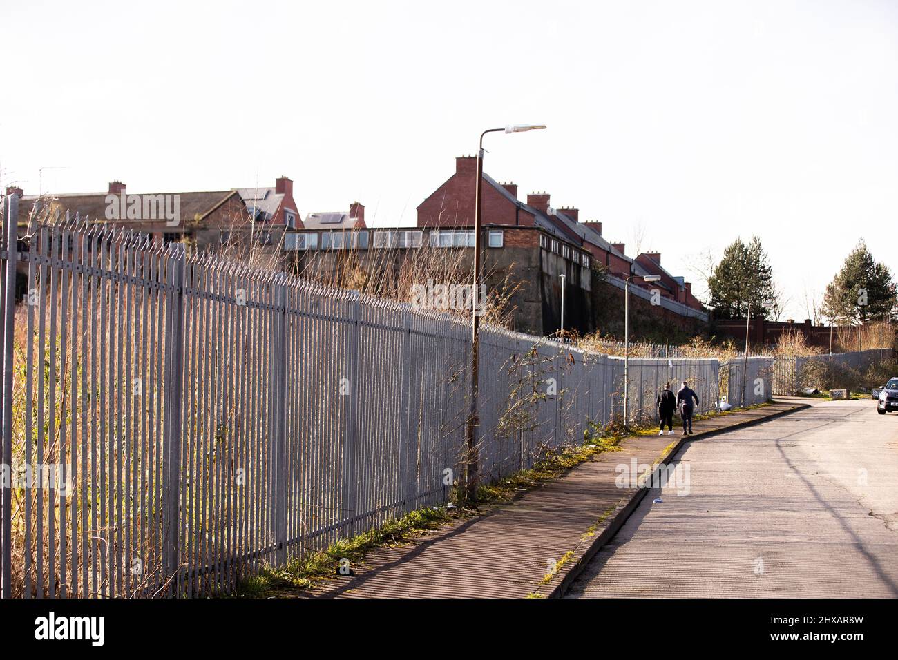 Mountcollyer Street in Belfast, Northern Ireland. where autobiographical coming-of age film 'Belfast' written and directed by Kenneth Branagh is set. Stock Photo