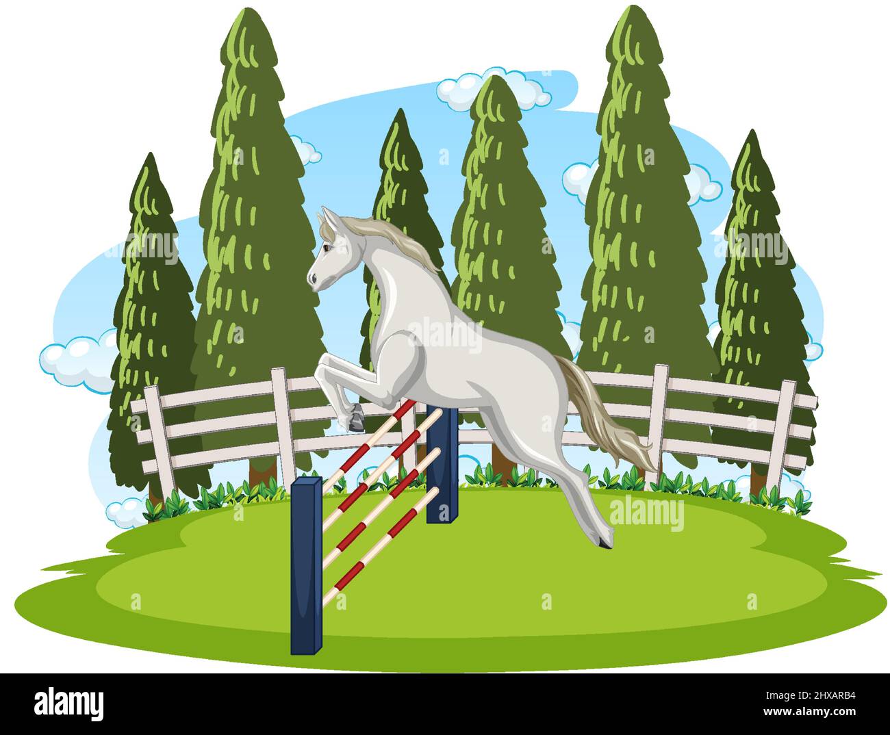 Cartoon jumping horse show illustration Stock Vector Image & Art Alamy