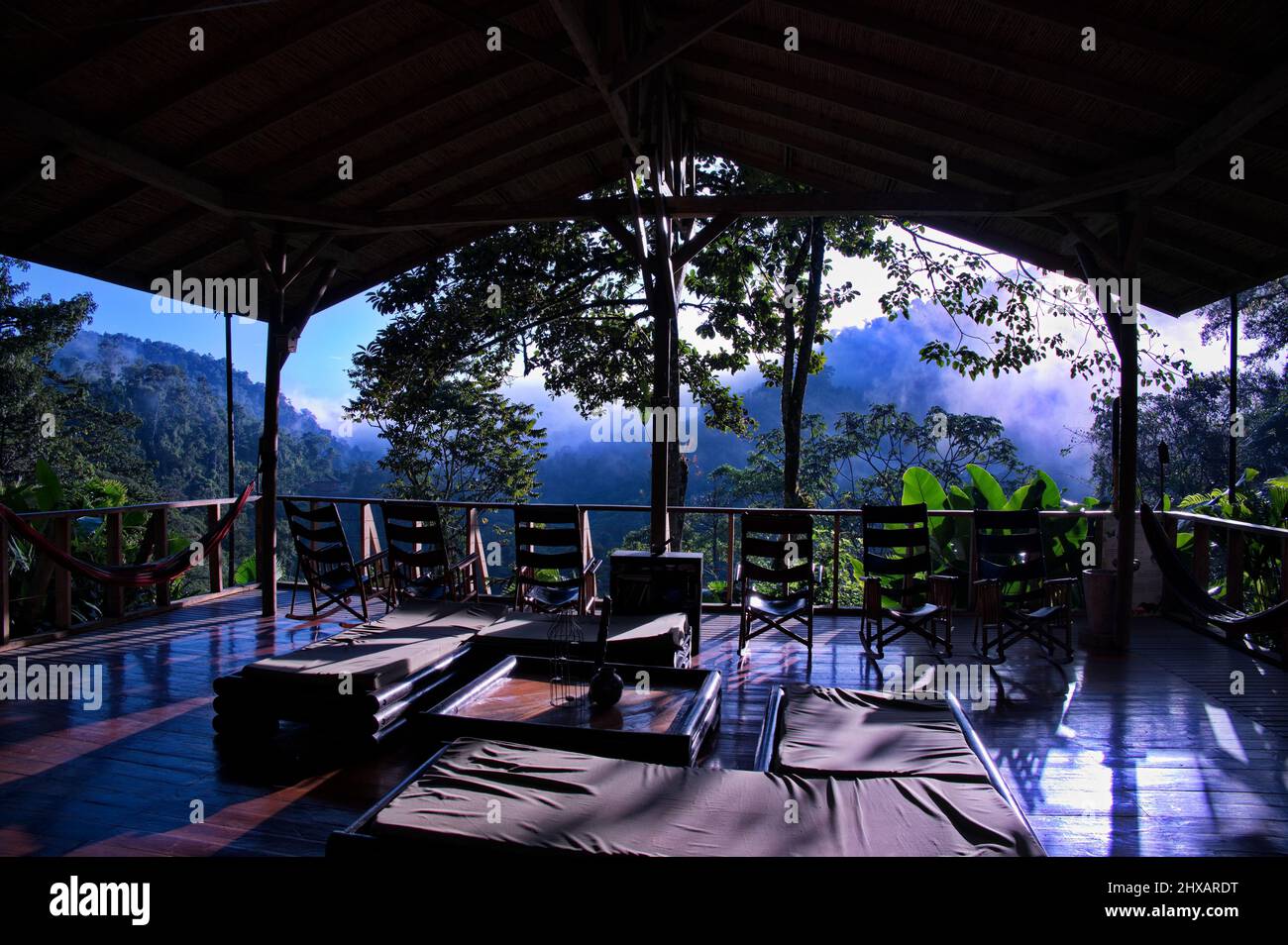Beautiful view from the lodge in Costa Rica rainforest Stock Photo