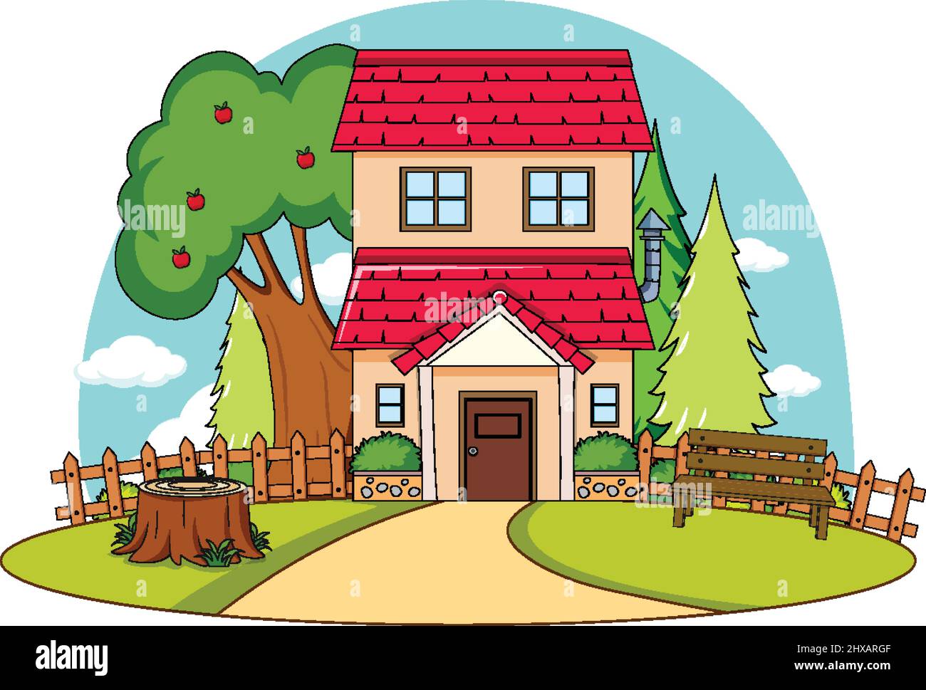 A simple house in nature background illustration Stock Vector Image & Art -  Alamy