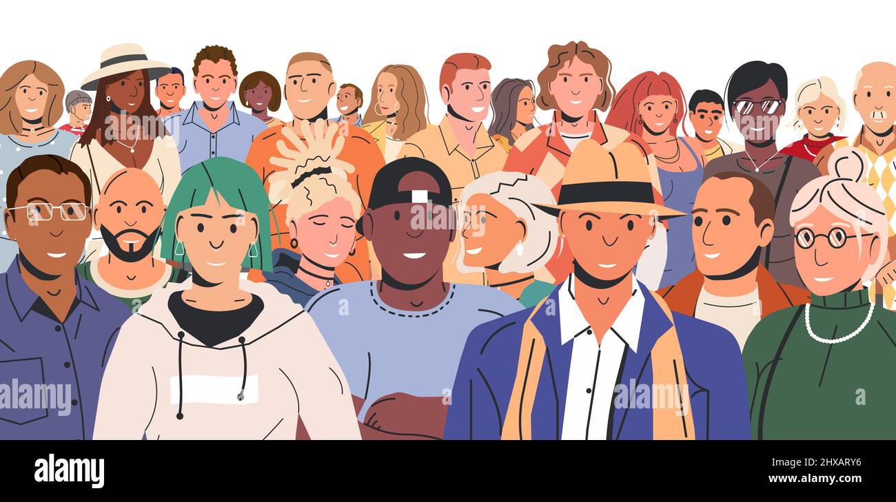 Diverse Multicultural and Multiracial People Group Stock Vector Image ...