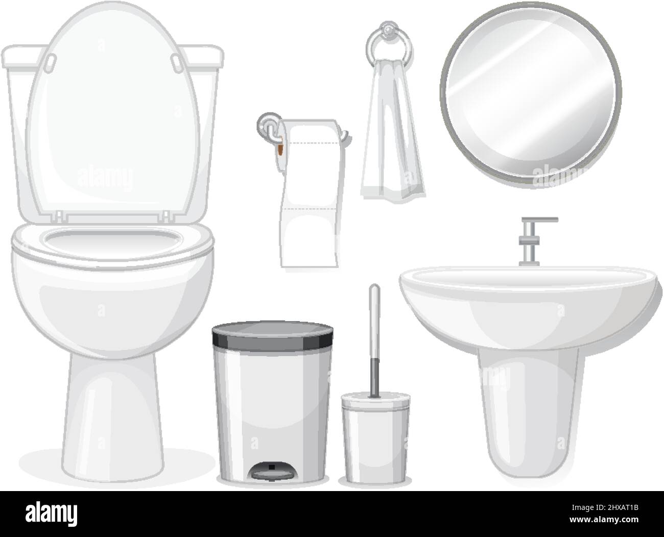 Sanitary Wares On White Background Illustration Stock Vector Image 