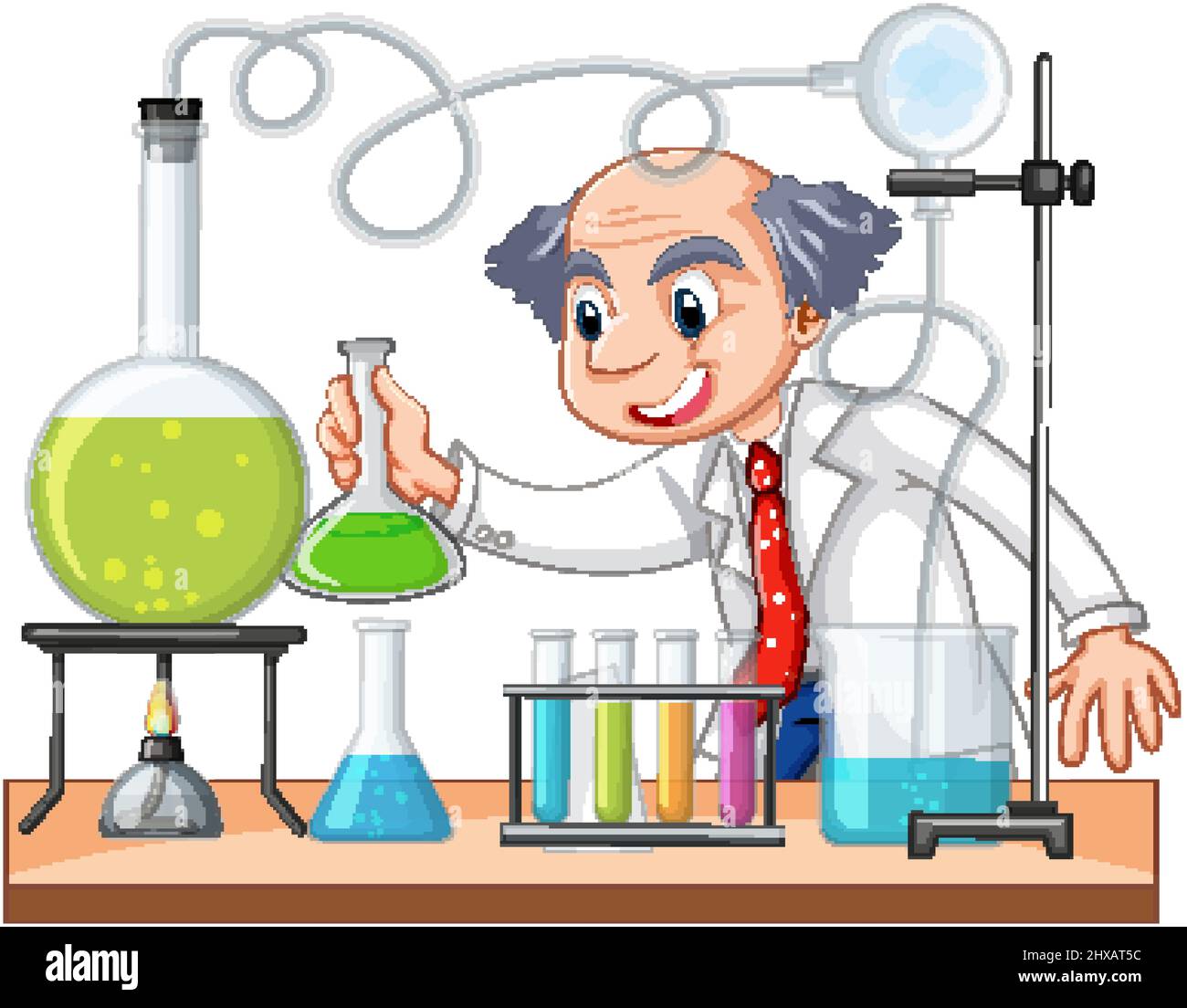 A chemist experiment at lab illustration Stock Vector Image & Art - Alamy