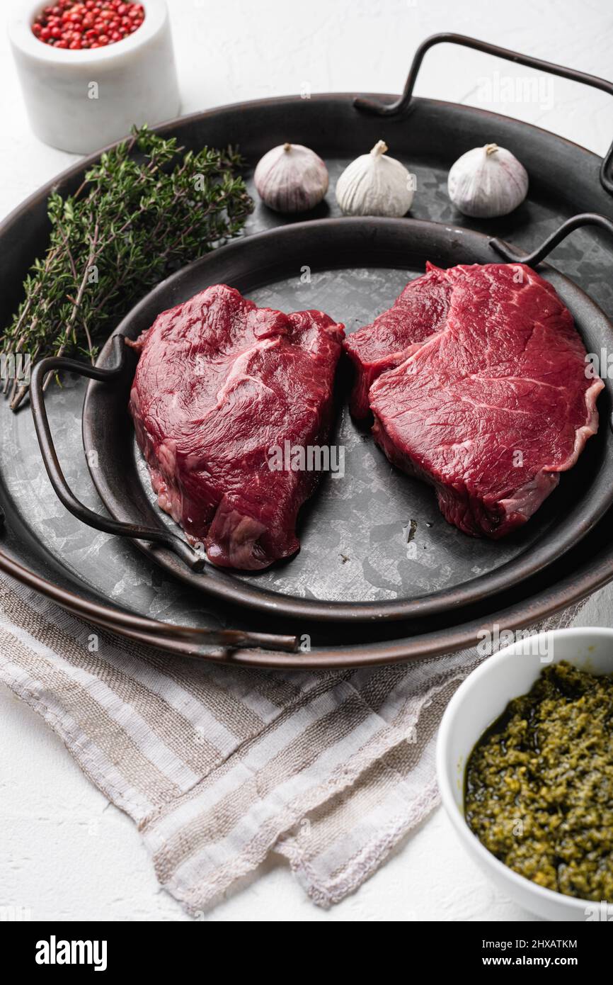 Fresh rump steaks rosemary hi-res stock photography and images - Alamy