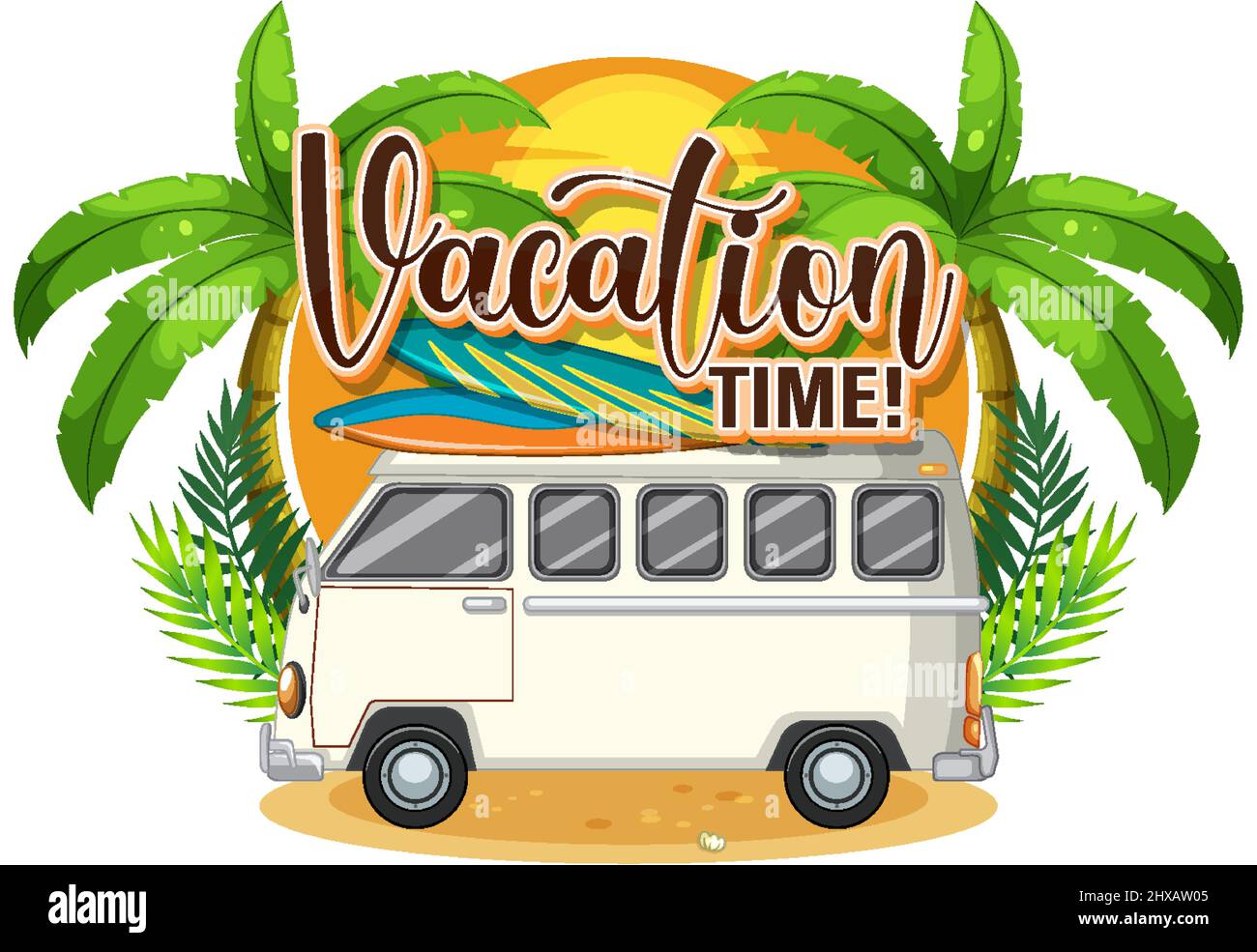 Summer travel vacation logo concept illustration Stock Vector Image ...