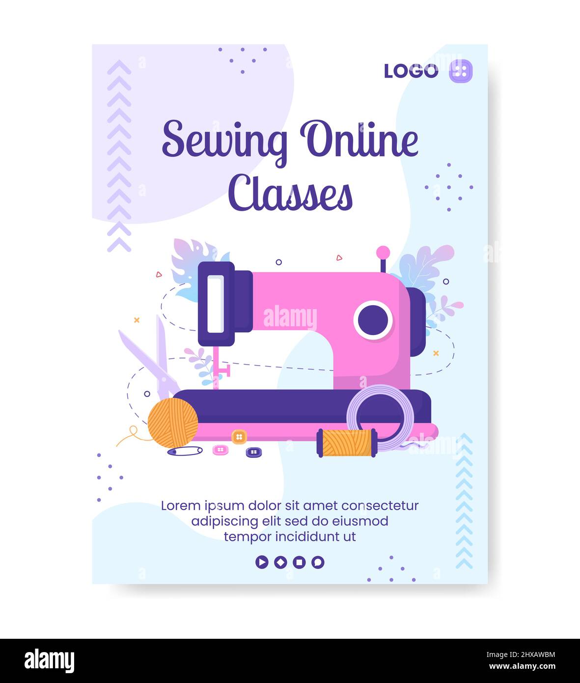 Sewing or Tailor Classes Poster Template Flat Illustration Editable of  Square Background Suitable for Social media, Greeting Card and Web Internet  Stock Vector Image & Art - Alamy