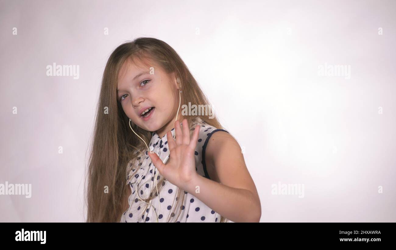 Girl, 8 years old, white background hi-res stock photography and images -  Alamy