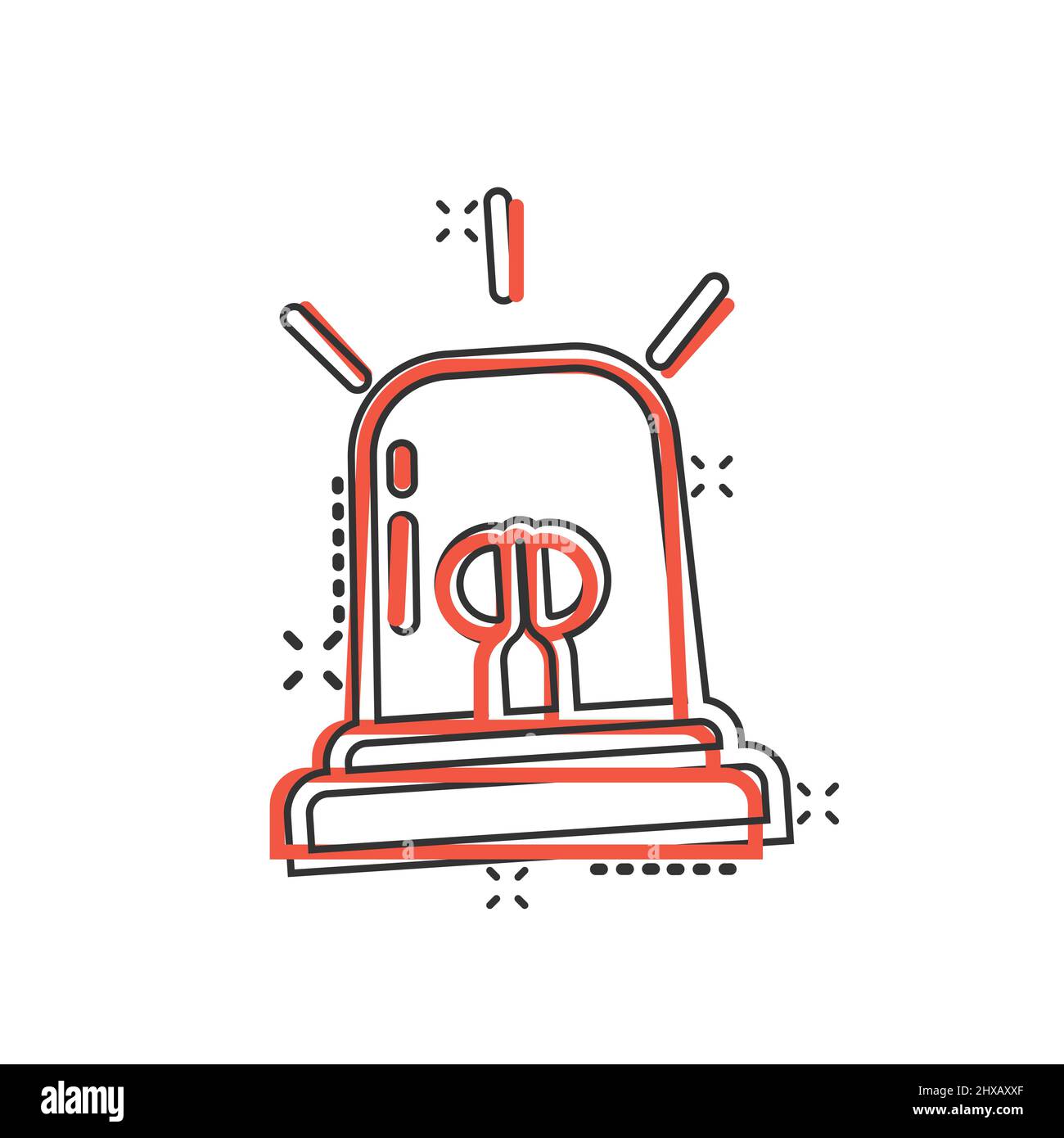 Emergency alarm icon in comic style. Alert lamp cartoon vector ...