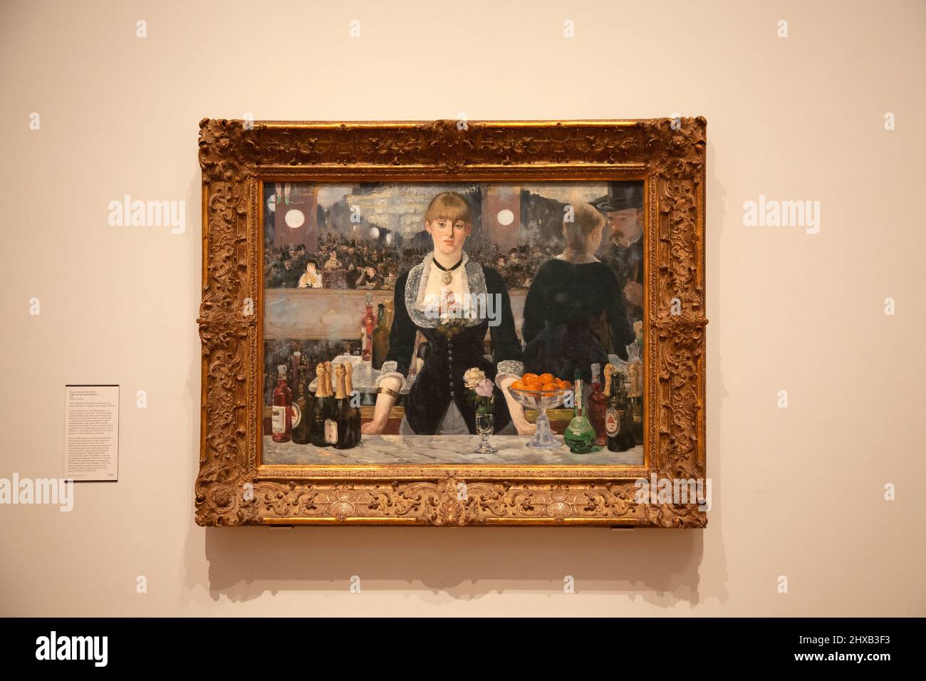 Manet's  painting A Bar at the Folies-Bergère at Courtauld Gallery at Somerset House in London , UK Stock Photo