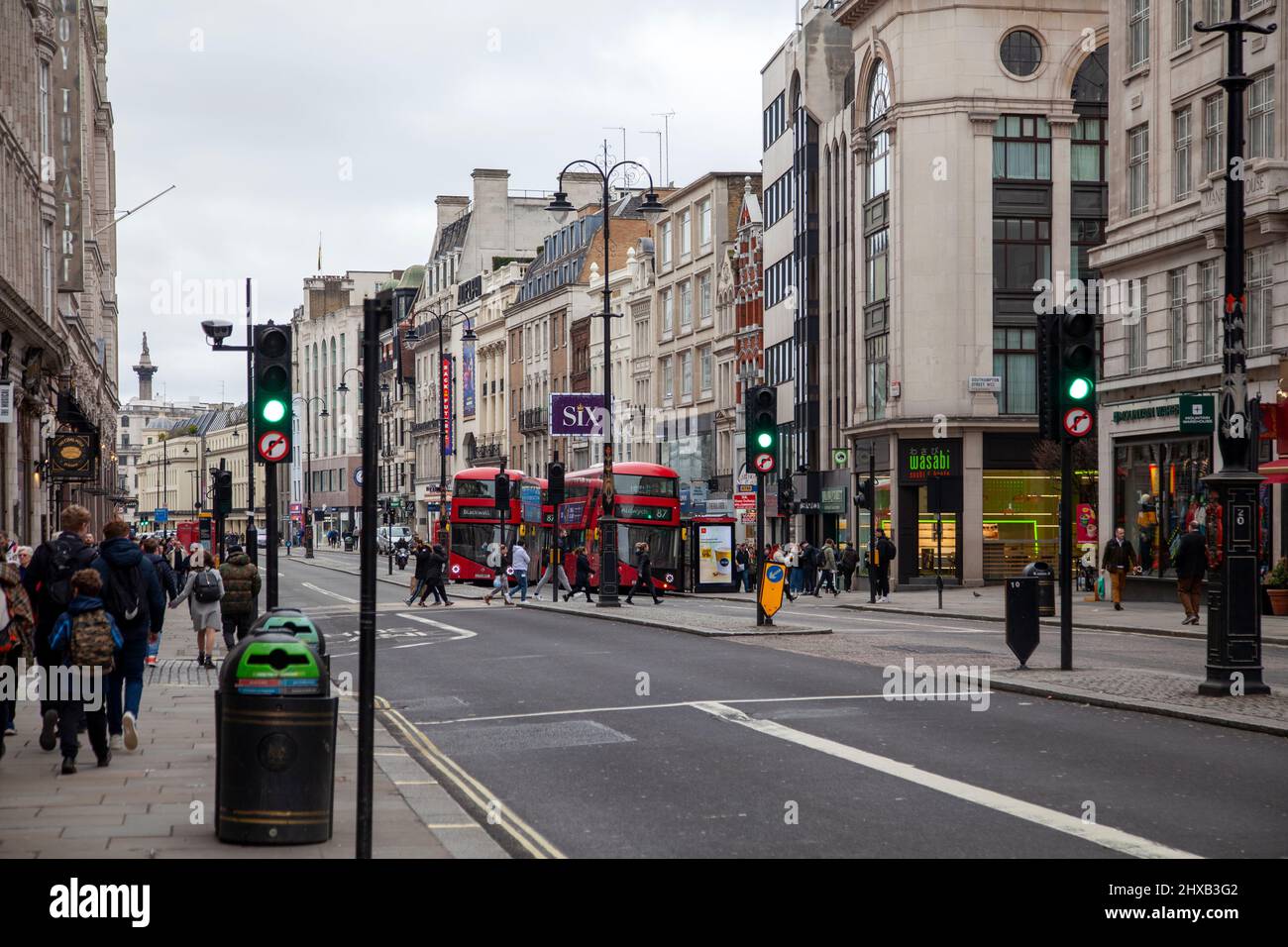 Looking down The Strand in London, UK Stock Photo