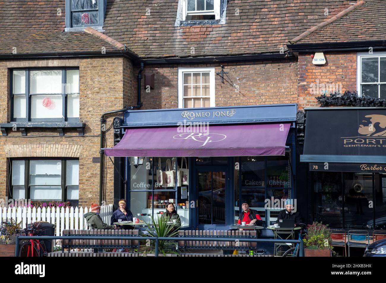 Cafe on on Dulwich Village Rd, London UK Stock Photo