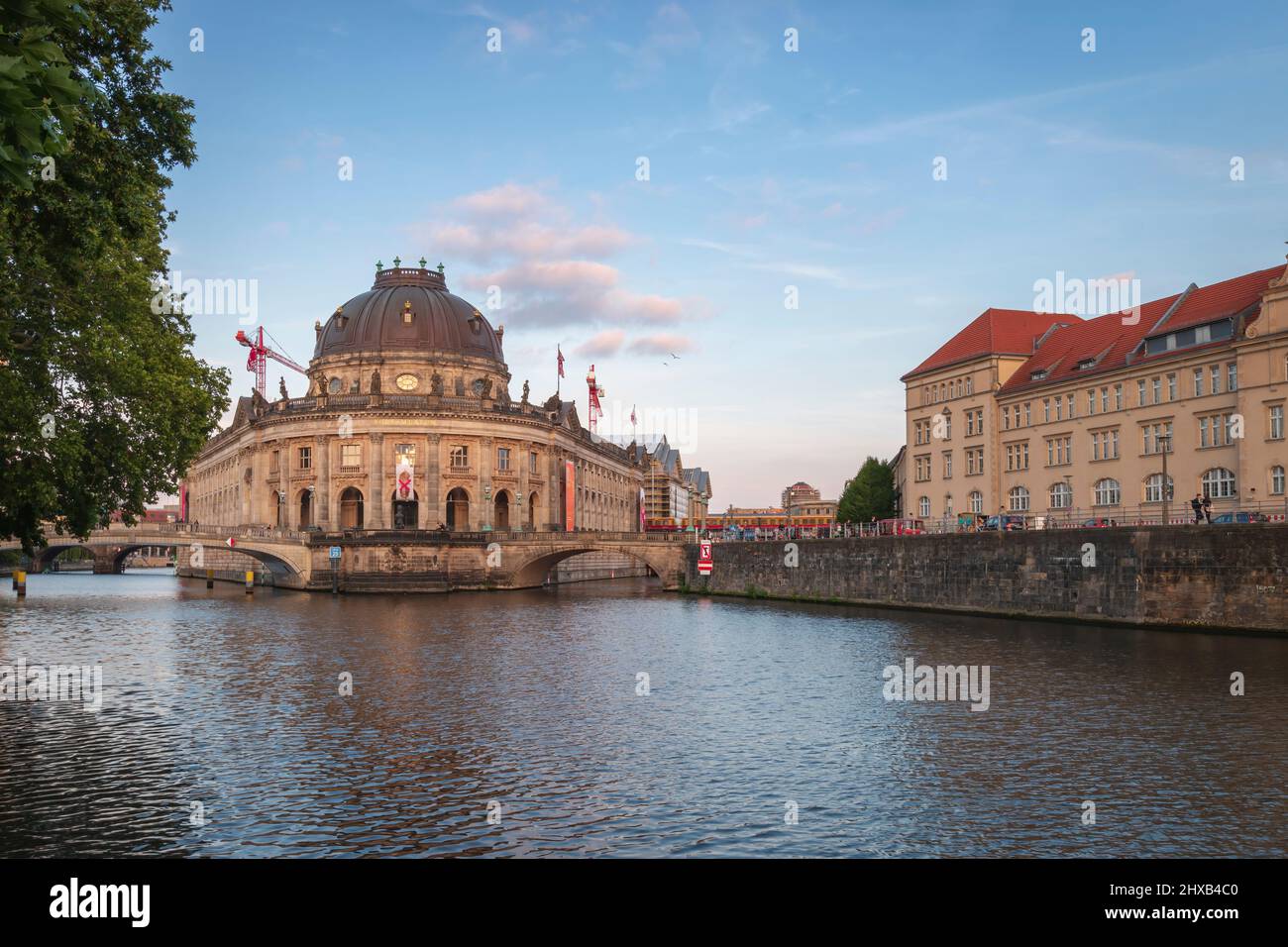 Berlin, Germany - July 14, 2019: The Bode Museum located on Museum Island Berlin Mitte at sunset Stock Photo