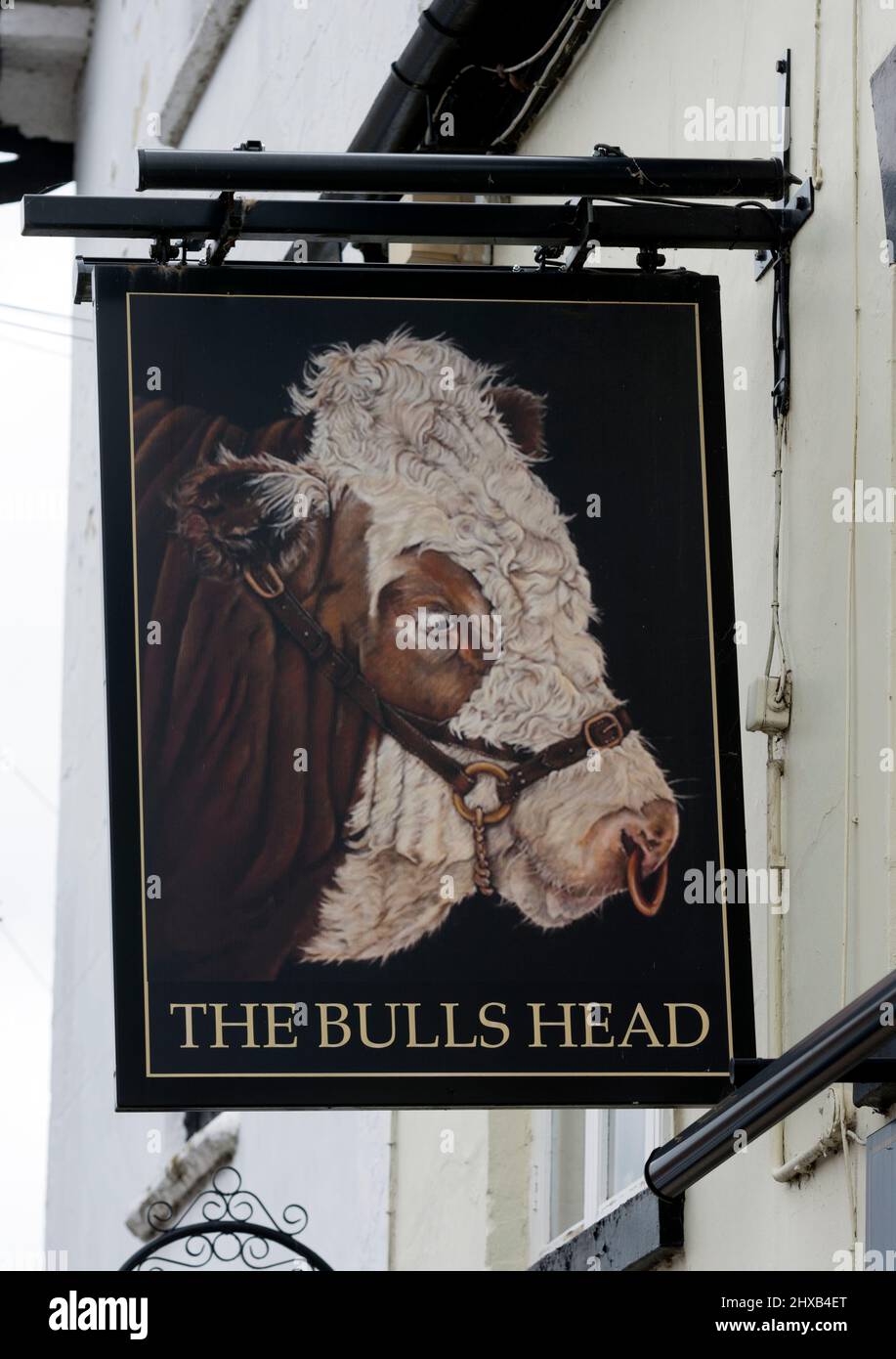The Bulls Head pub sign, Bidford-on-Avon, Warwickshire, England, UK Stock Photo