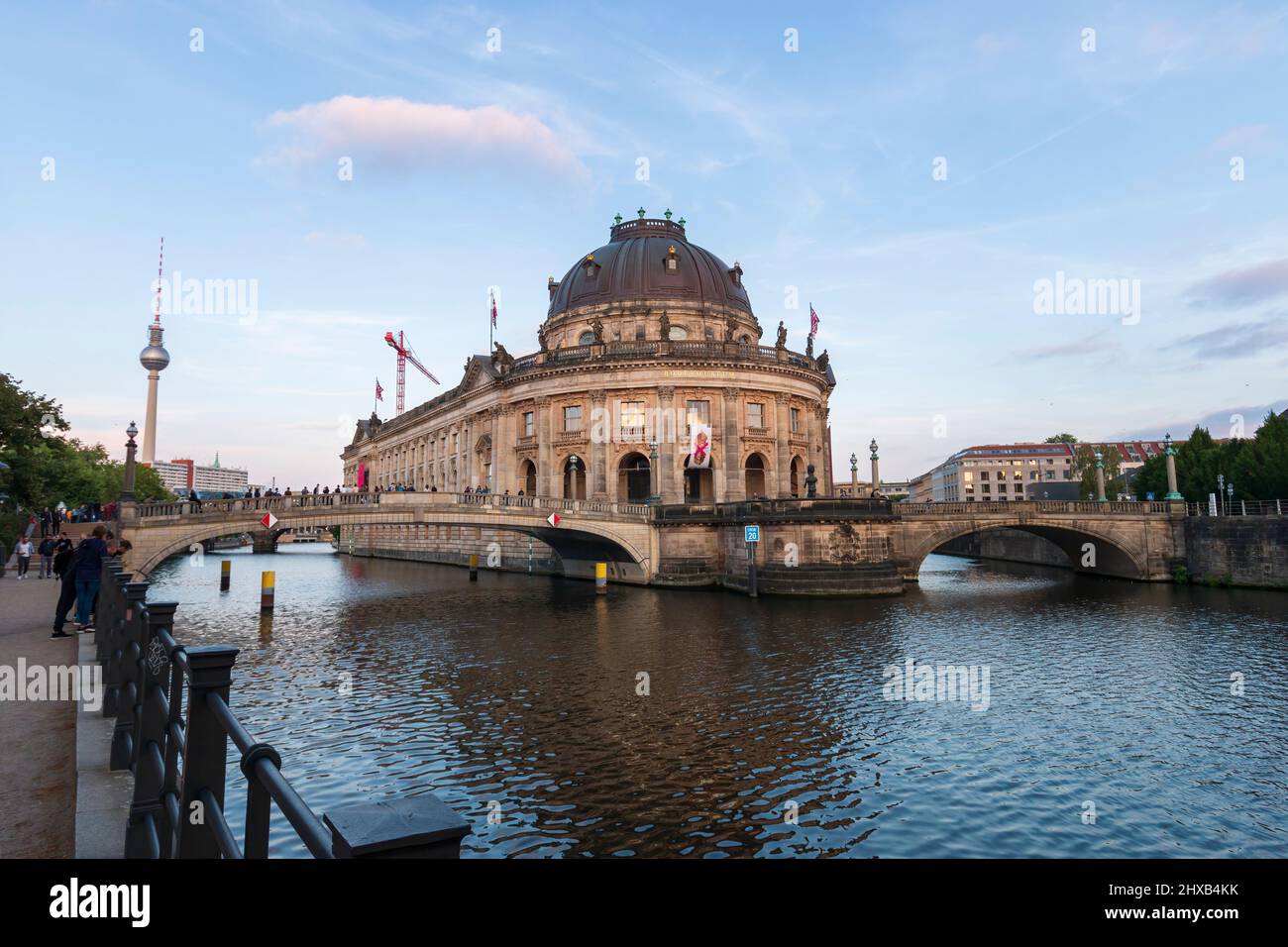 Berlin, Germany - July 14, 2019: The Bode Museum located on Museum Island Berlin Mitte at sunset Stock Photo