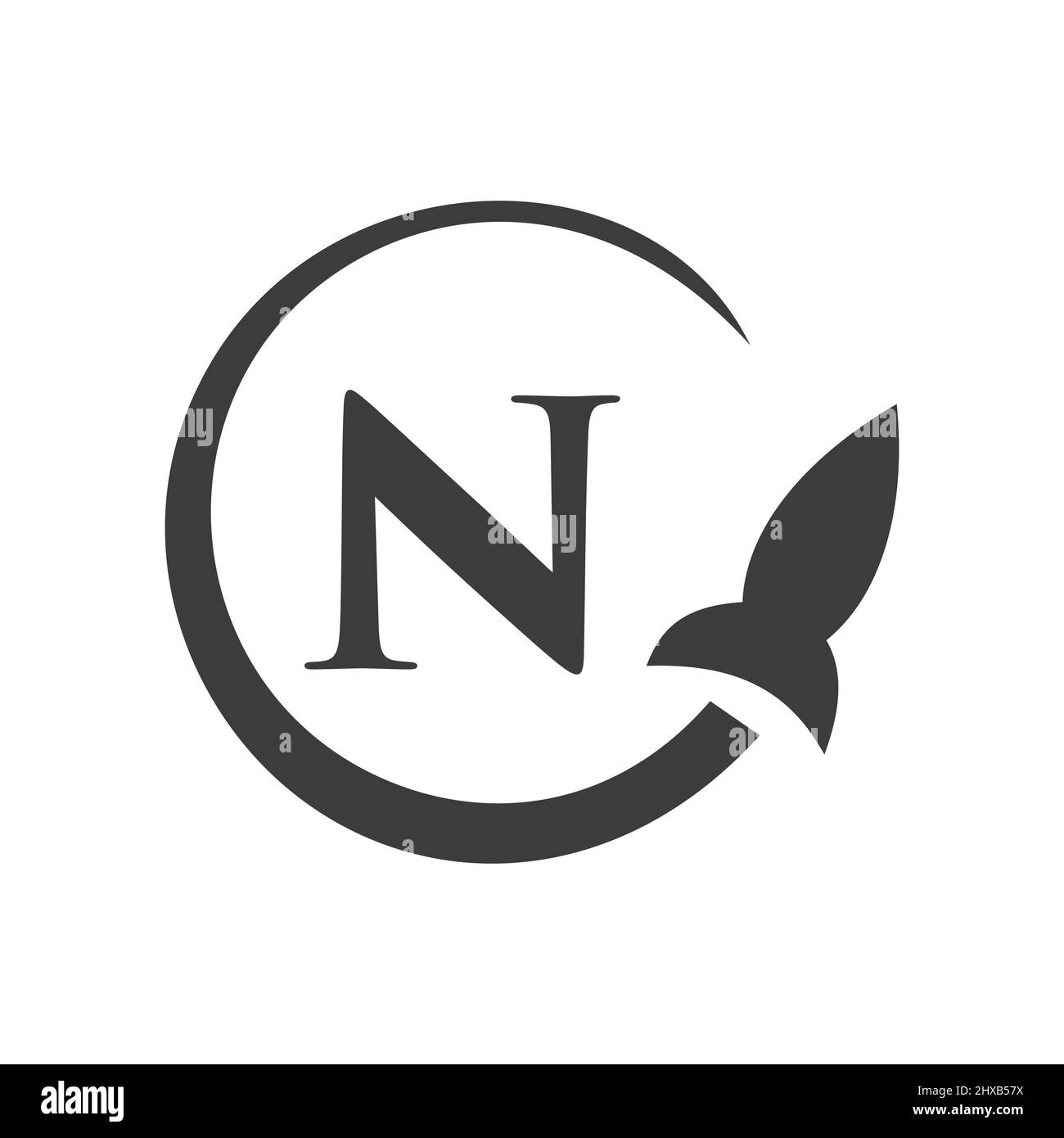 Travel Logo On Letter N Concept. Letter N Travel Logo Vector Template Stock Vector