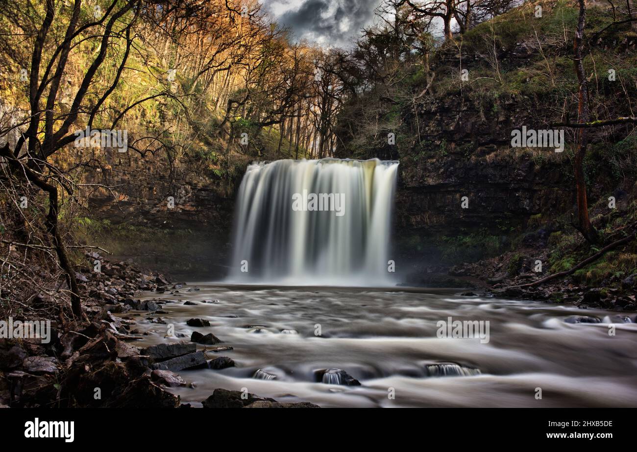 Sgwd Yr Eira Waterfall Wales Stock Photo