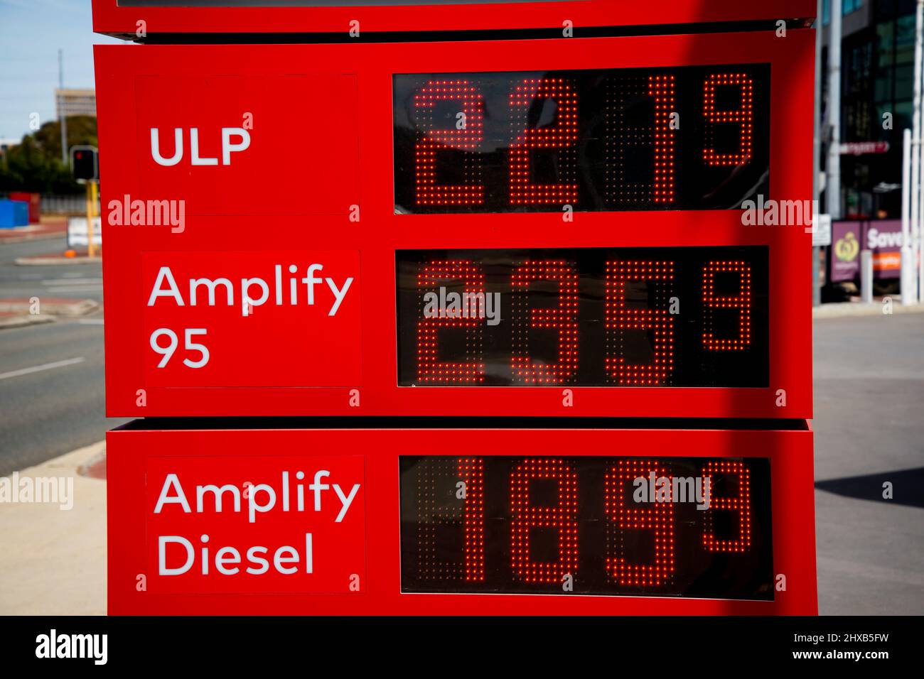 Record High Fuel Prices in Gas Station Stock Photo Alamy