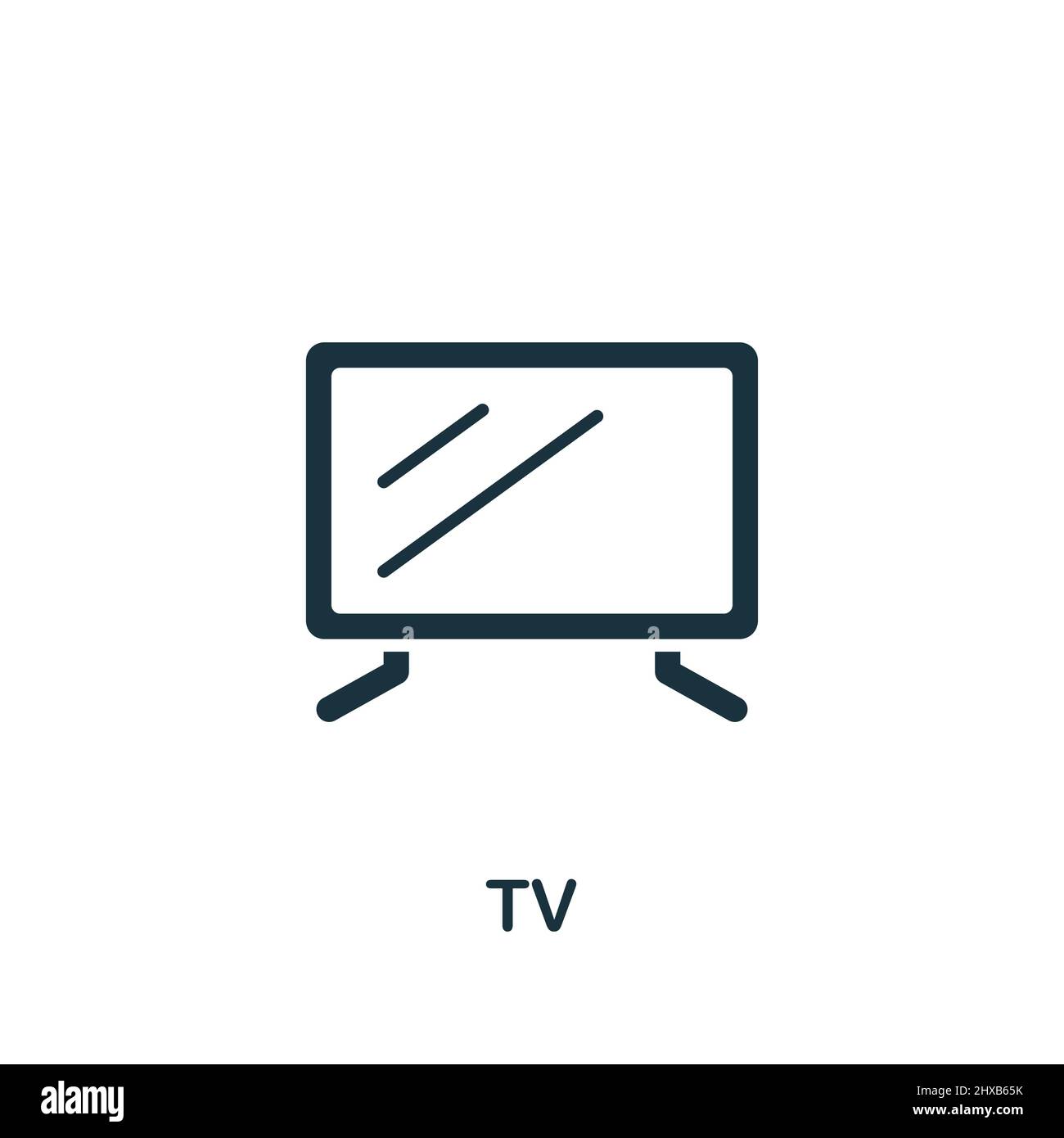Tv icon. Monochrome simple Tv icon for templates, web design and ...