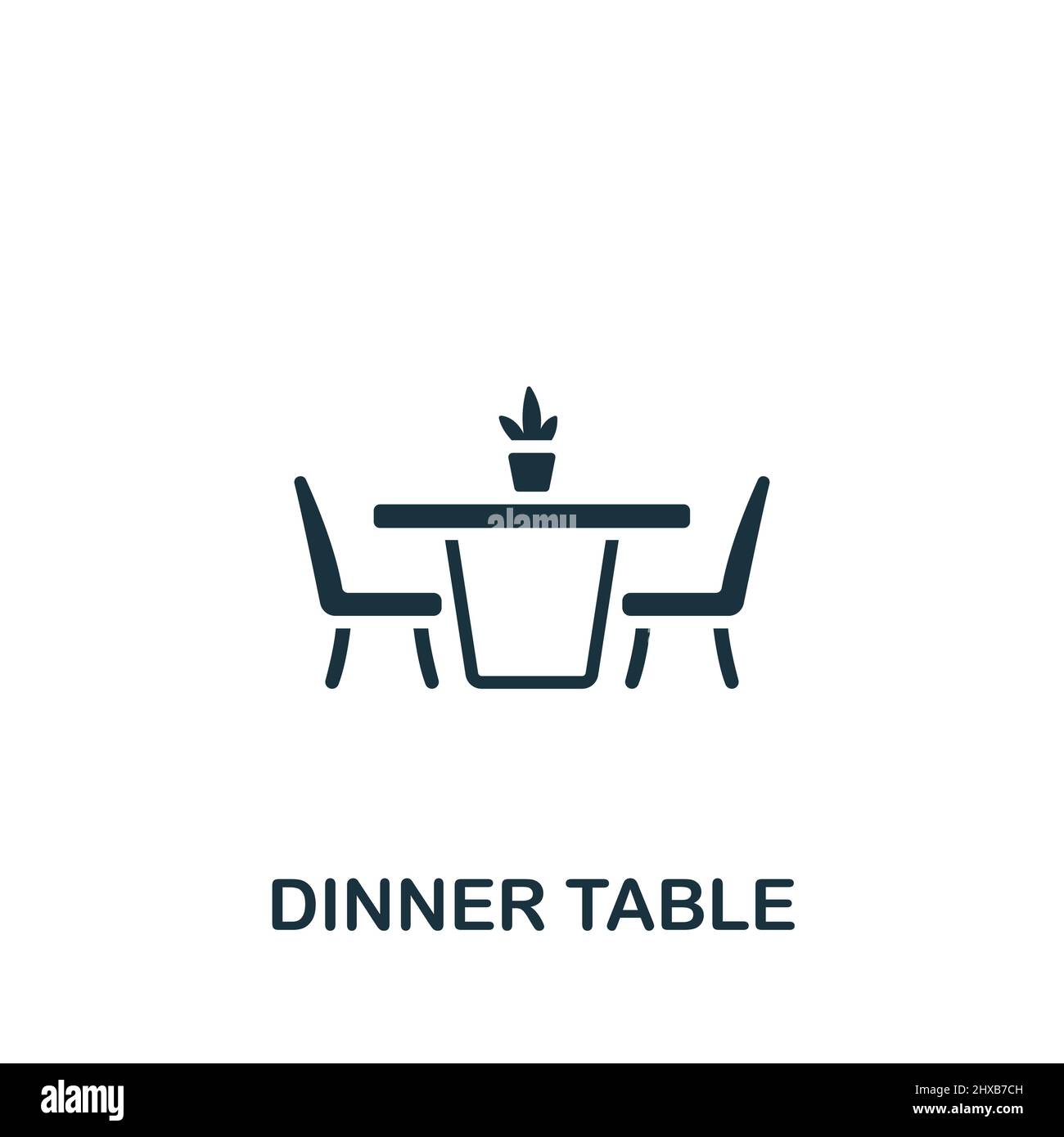 Dinner Table icon. Monochrome simple Dinner Table icon for templates ...