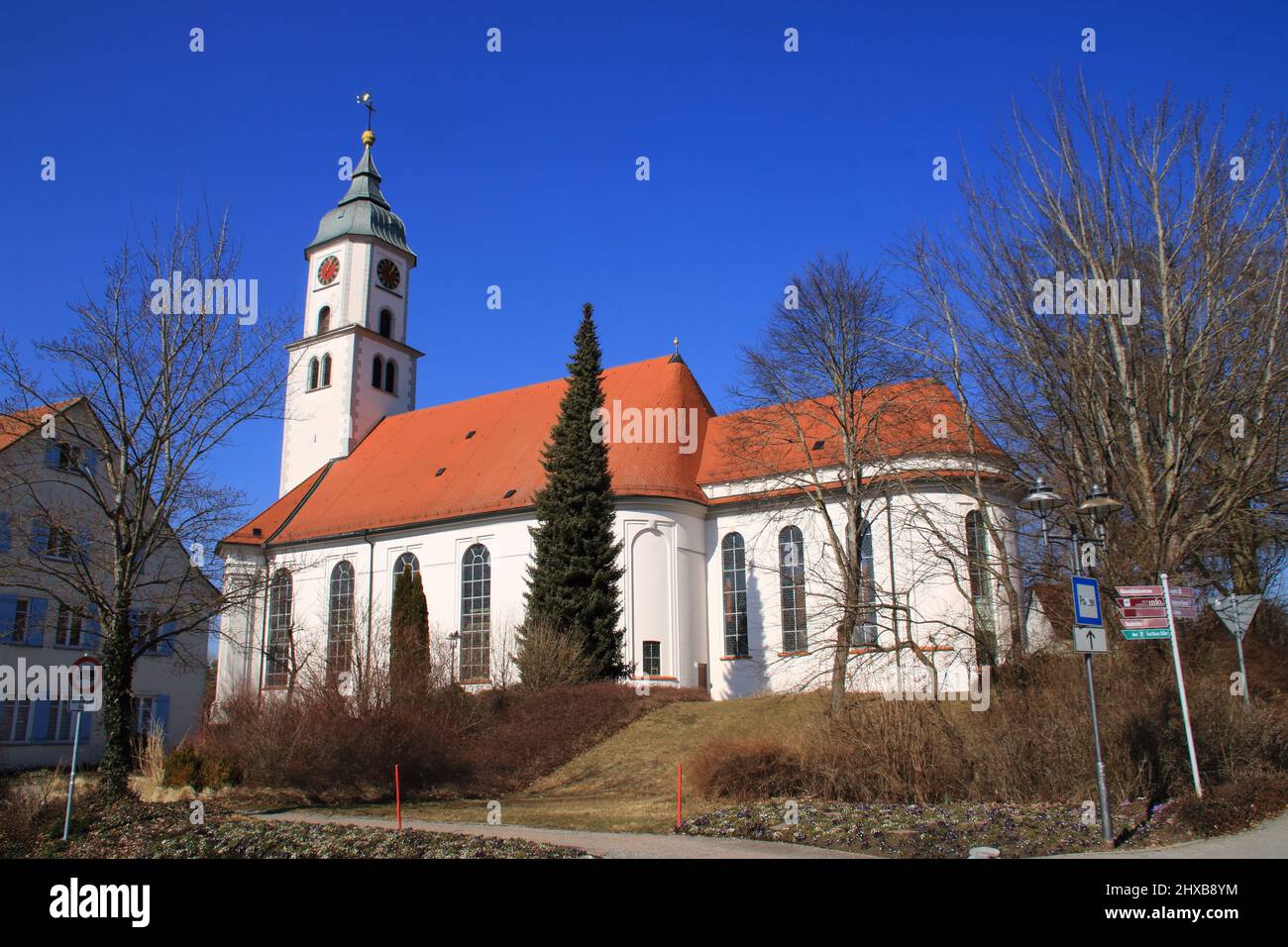 The Catholic Church of St. Verena in Bad Wurzach Stock Photo