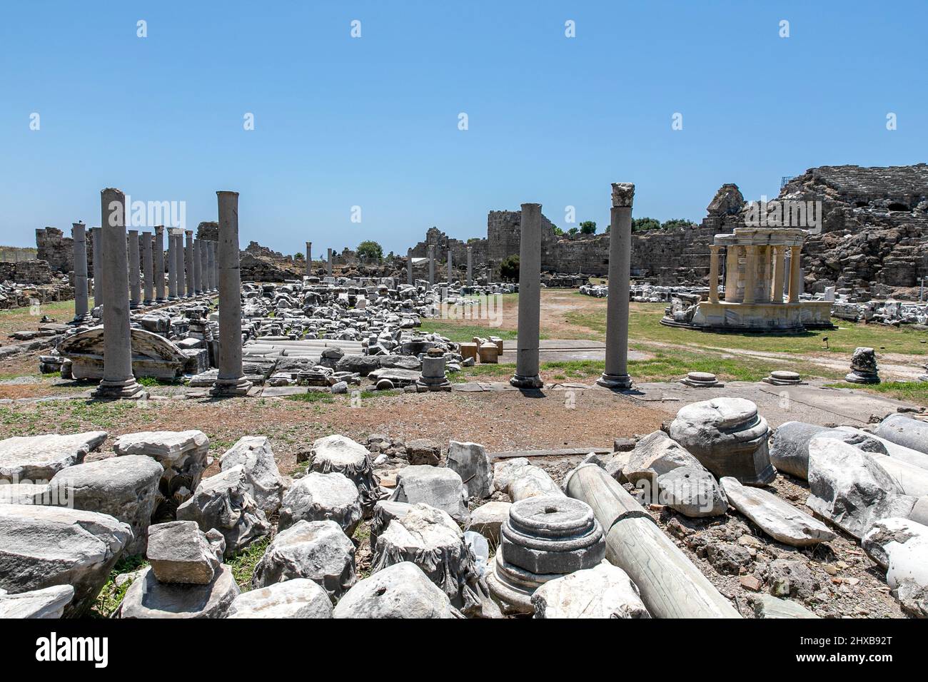 Side ancient city ruins, Side, Antalya, Turkey Stock Photo Alamy