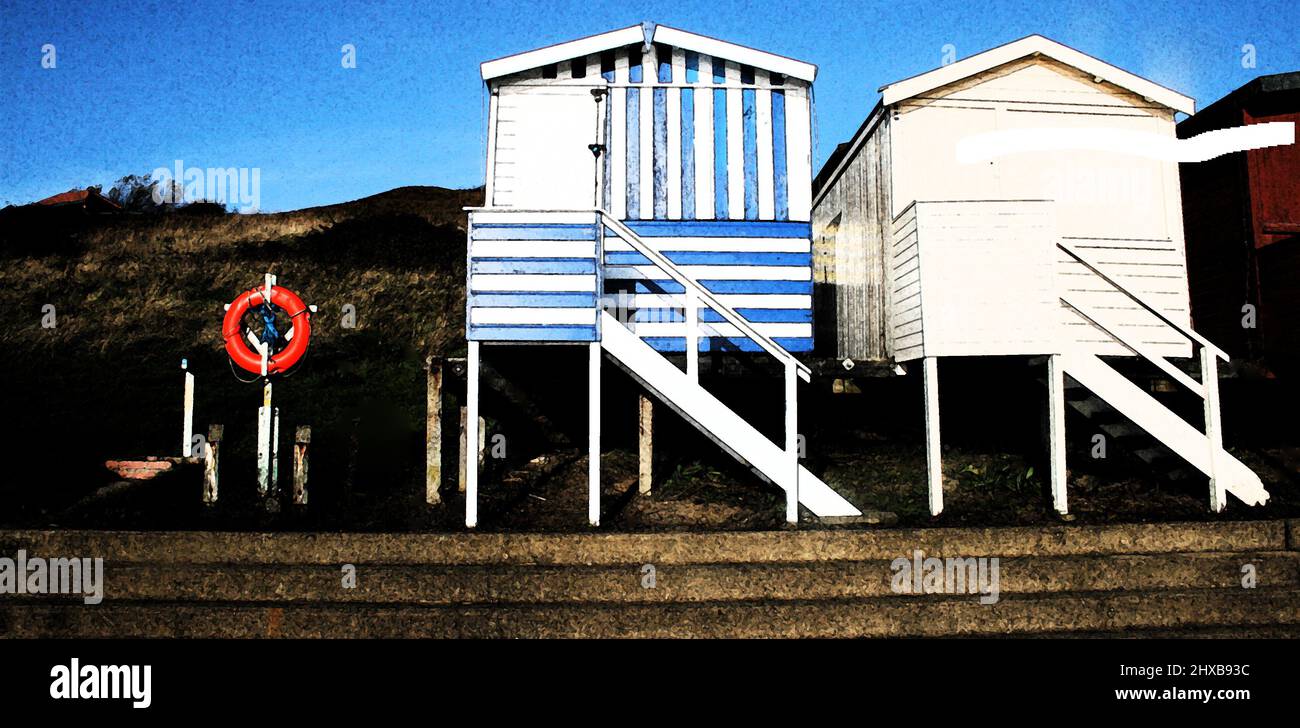 Beach Huts, Frinton on Sea, Essex Stock Photo