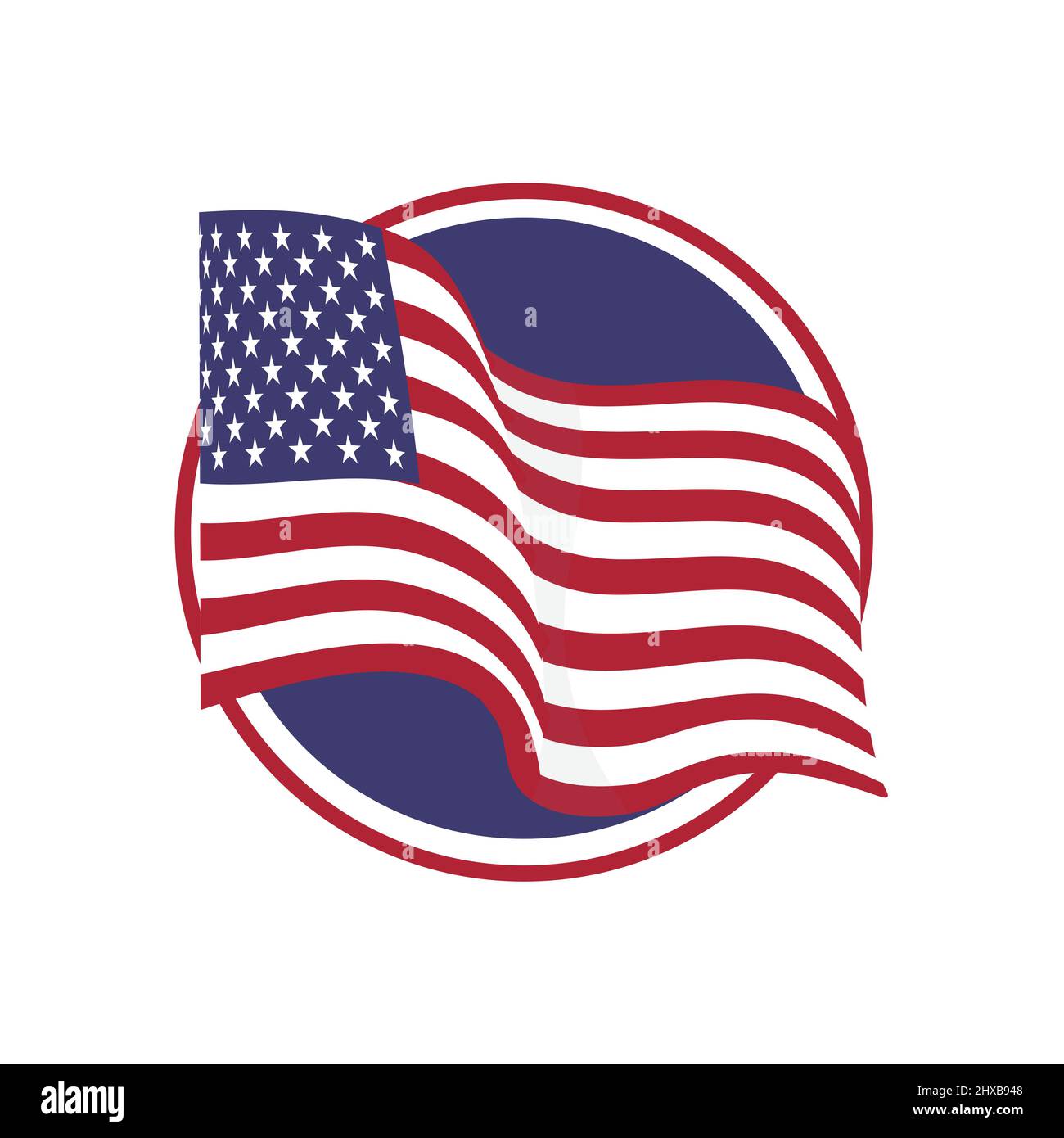 Made in USA United States of America. American flag for badge, label or pin.  Vector Stock Vector